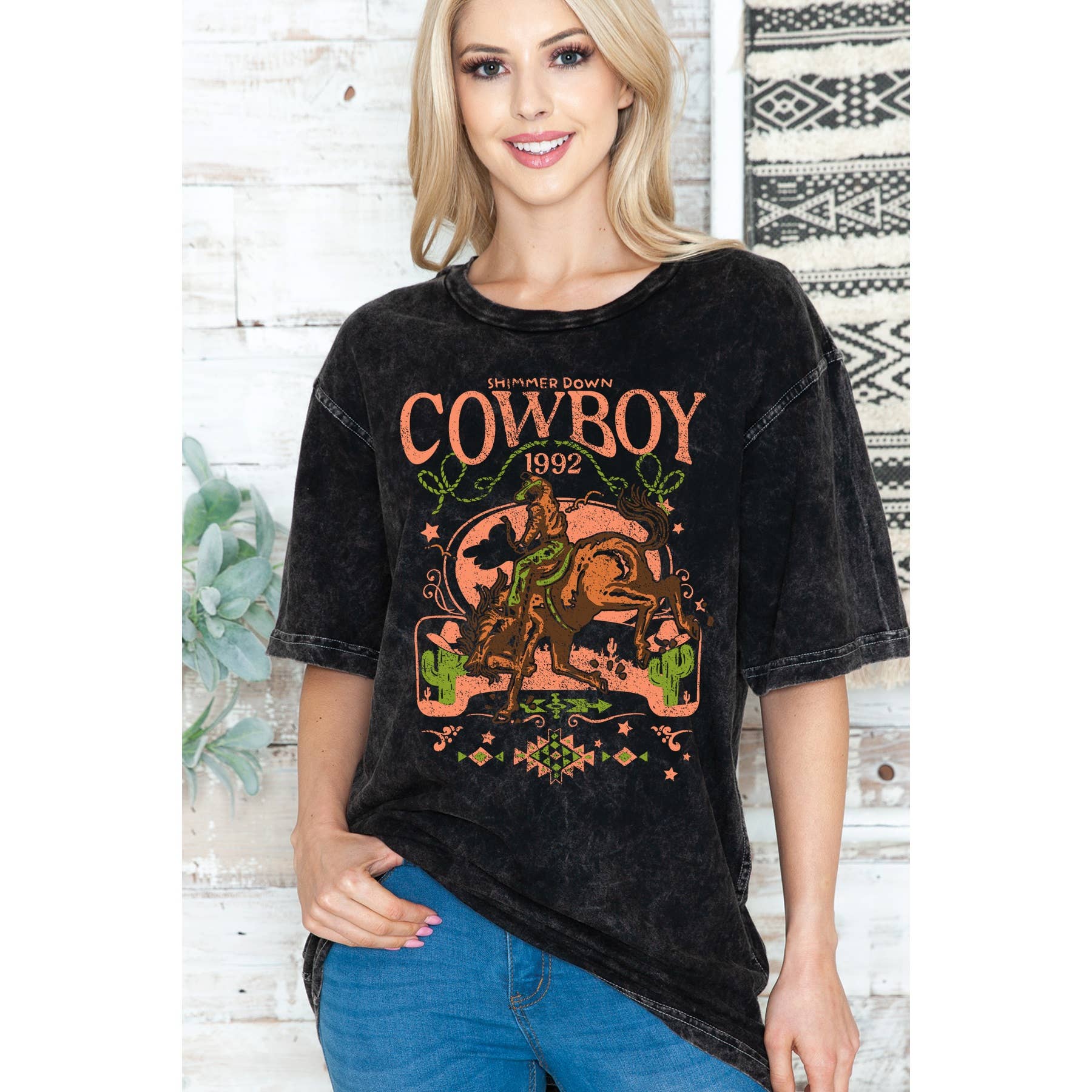 Cowboy -Unisex Oversized Mineral Wash - Adult & Kids T-Shirts, Sweatshirts & Hoodies apparel design preview 1