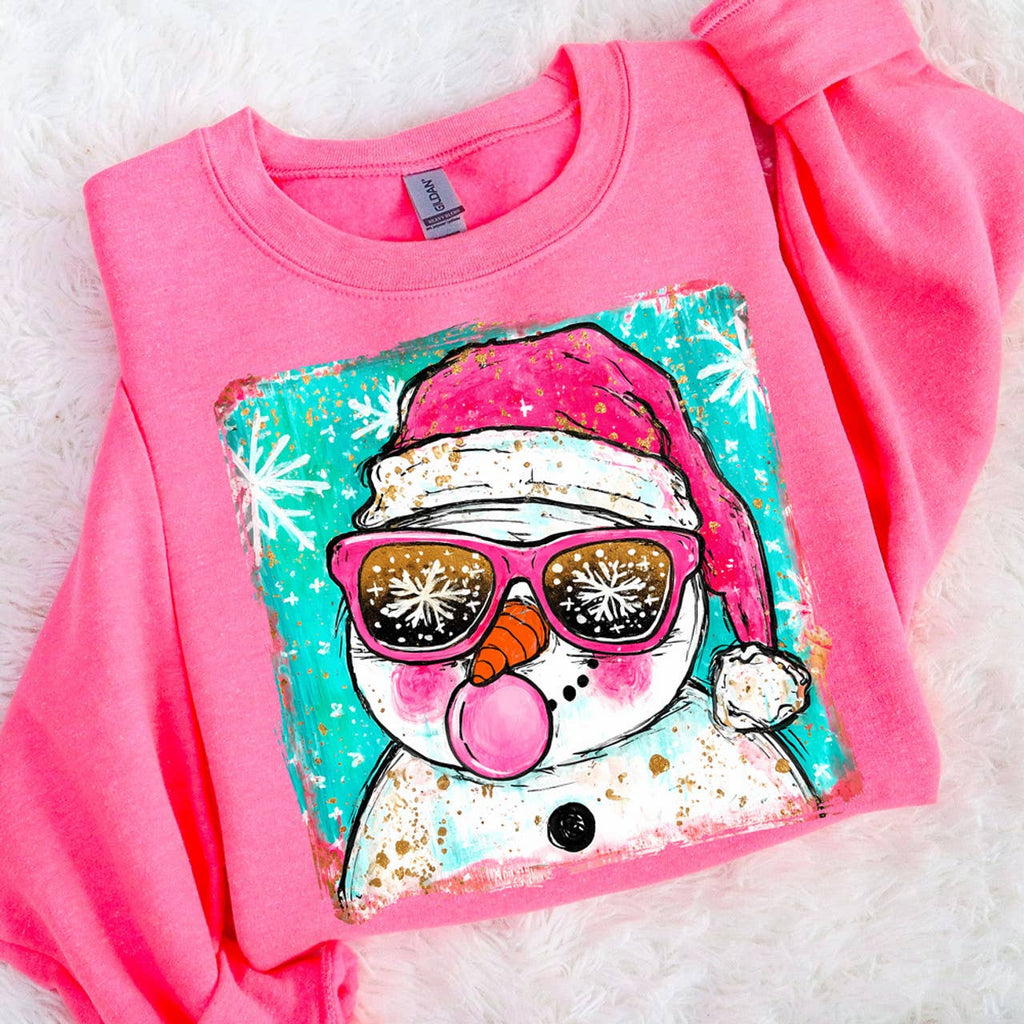 Preppy Snowman Bubblegum - Adult & Kids T-Shirts, Sweatshirts & Hoodies apparel design preview 1