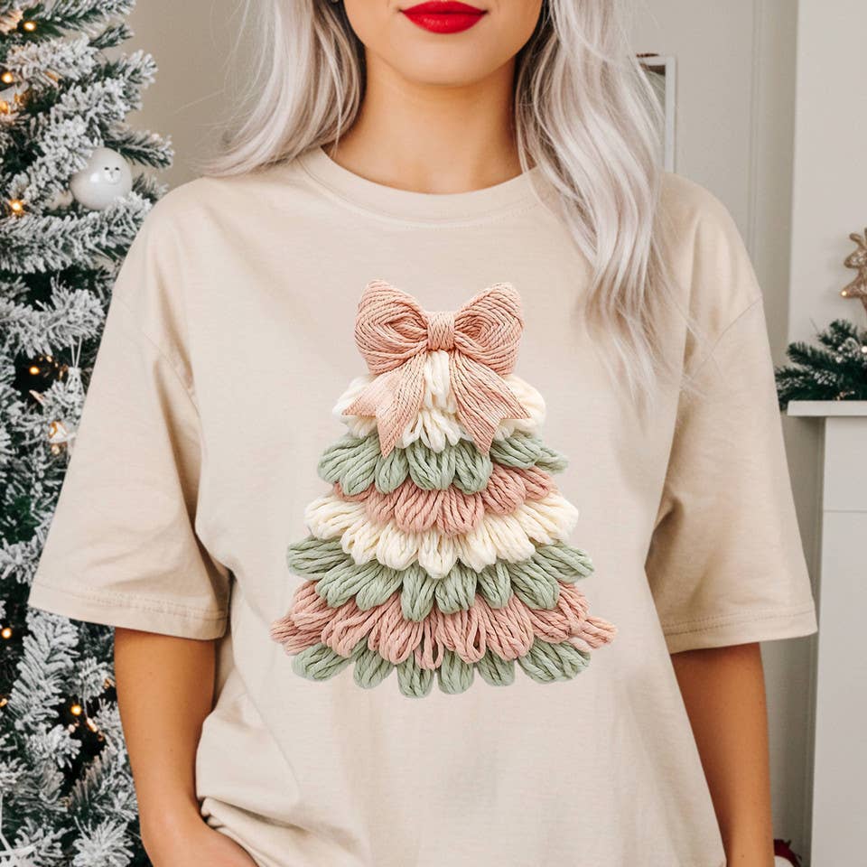 Faux Latch Hook Pastel Tree - Adult & Kids T-Shirts, Sweatshirts & Hoodies apparel design preview 1