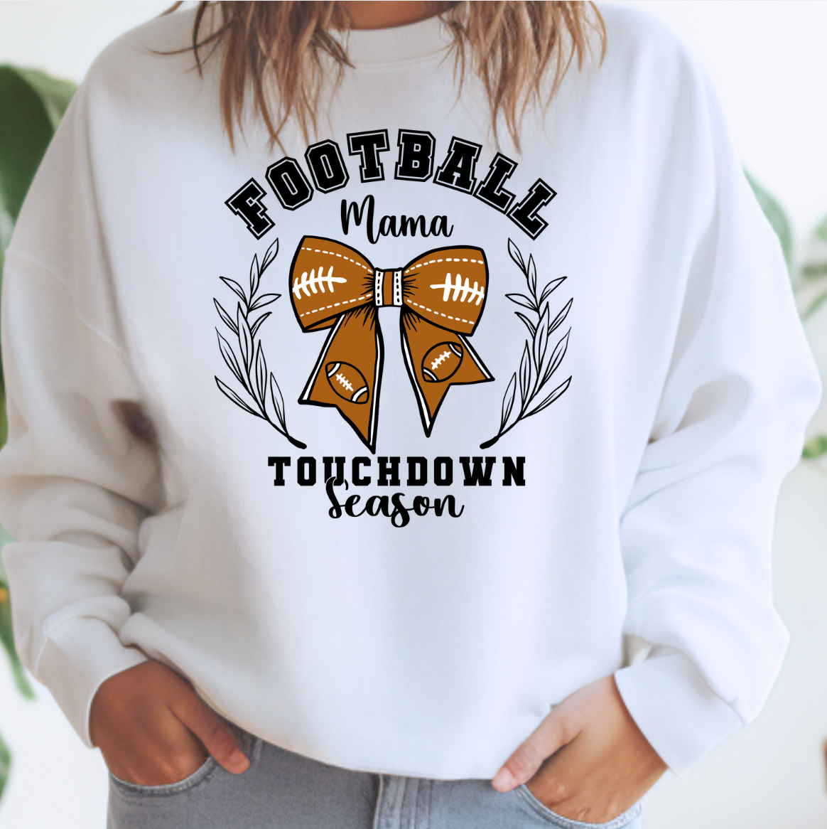 Football Mama Bow - Adult & Kids T-Shirts, Sweatshirts & Hoodies apparel design preview 1