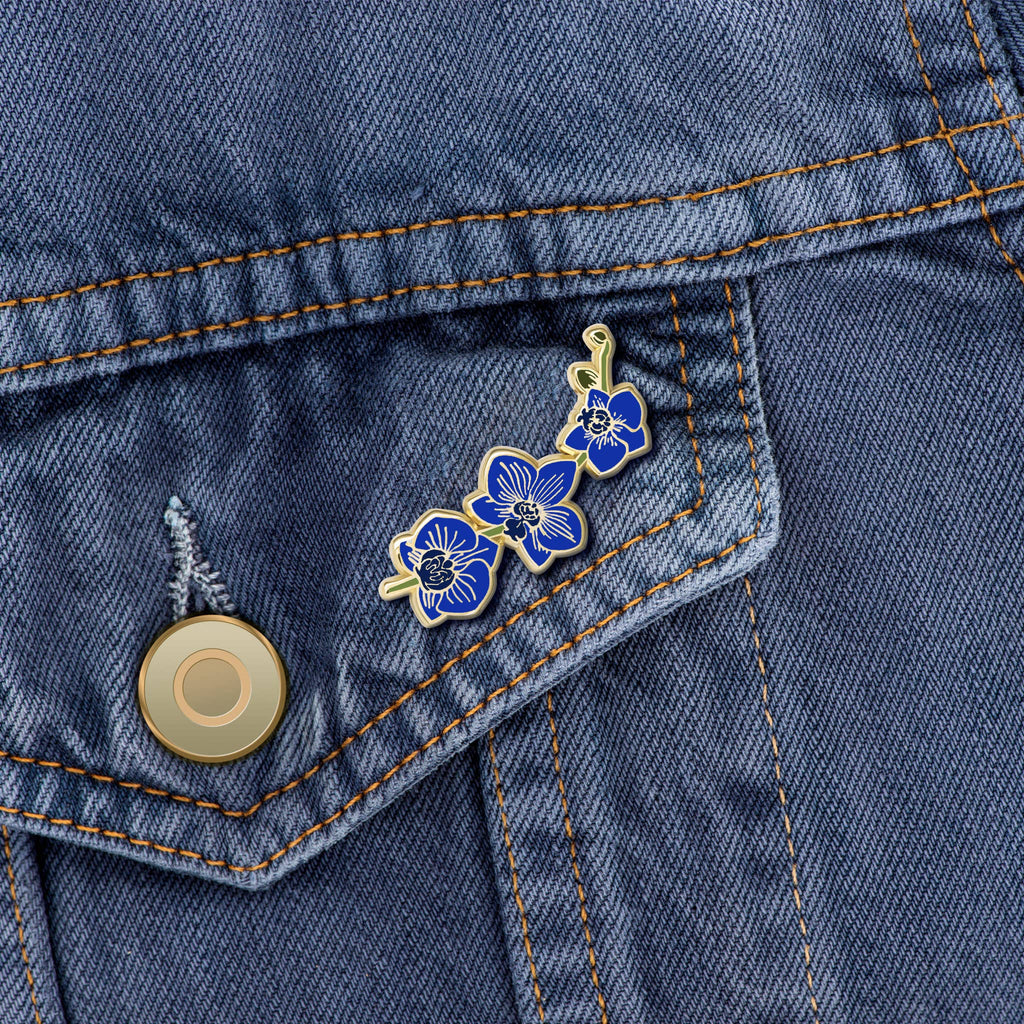Blue Orchid Enamel Pin Symbol of Beauty Rarity - Adult & Kids T-Shirts, Sweatshirts & Hoodies apparel design preview 1