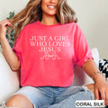Just A Girl Who Loves Jesus Christian Graphic Gildan - Adult & Kids T-Shirts, Sweatshirts & Hoodies apparel design preview 1