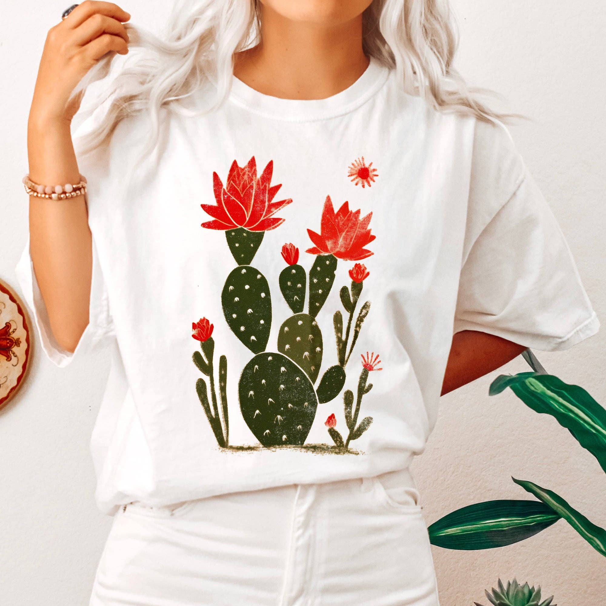Desert Cactus, Succulent, Country, Western, Plants, - Adult & Kids T-Shirts, Sweatshirts & Hoodies apparel design preview 1