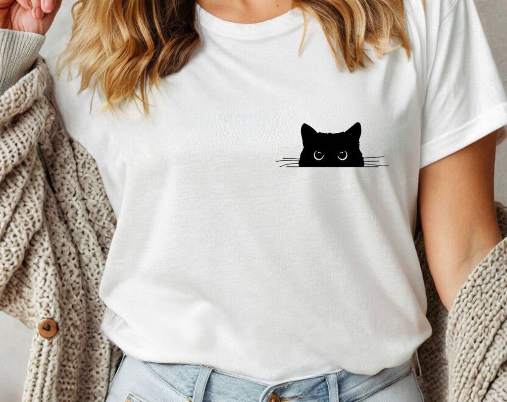 Cat Peaking Funny Cute - Adult & Kids T-Shirts, Sweatshirts & Hoodies apparel design preview 1