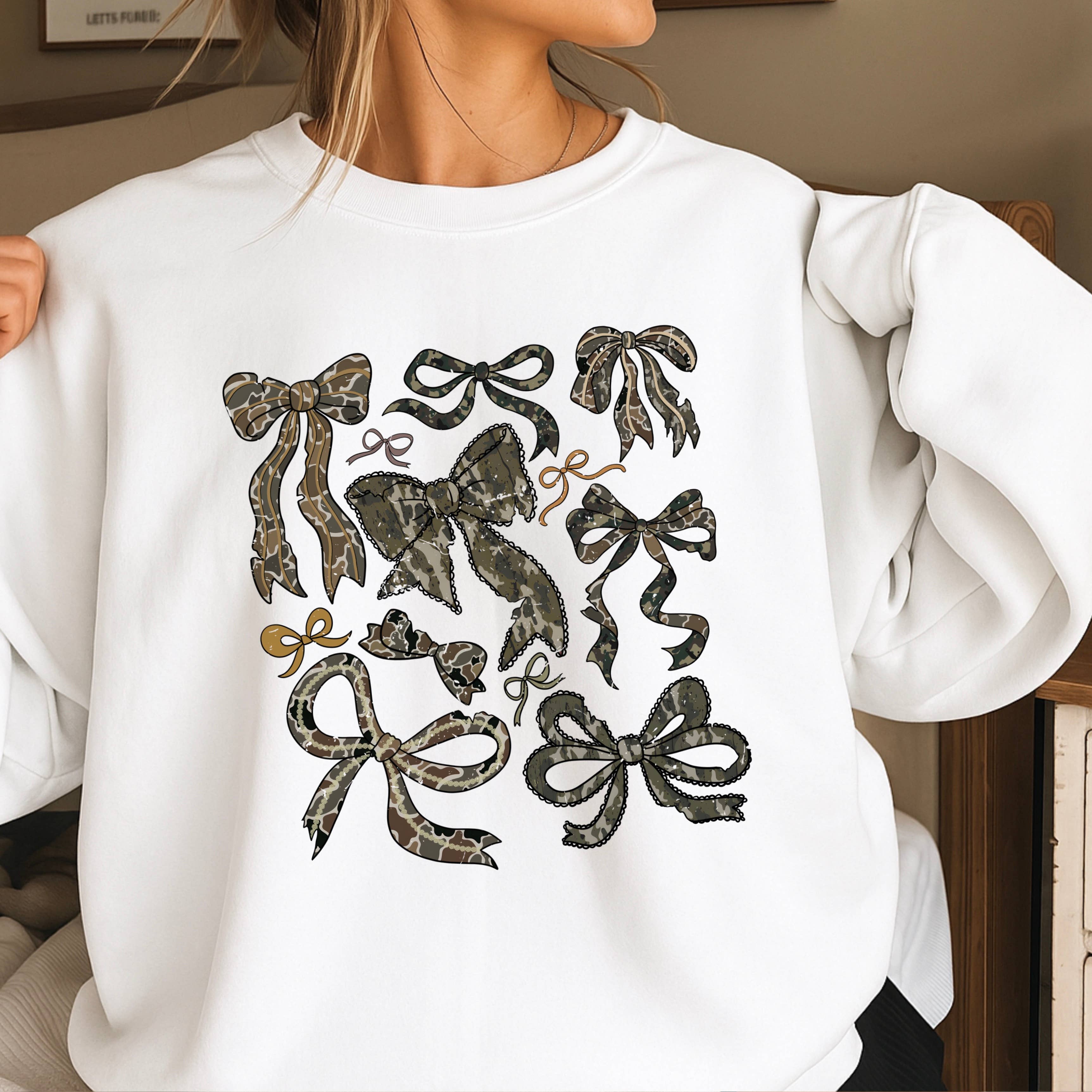 Camo Bows Gildan Brand - Adult & Kids T-Shirts, Sweatshirts & Hoodies apparel design preview 1