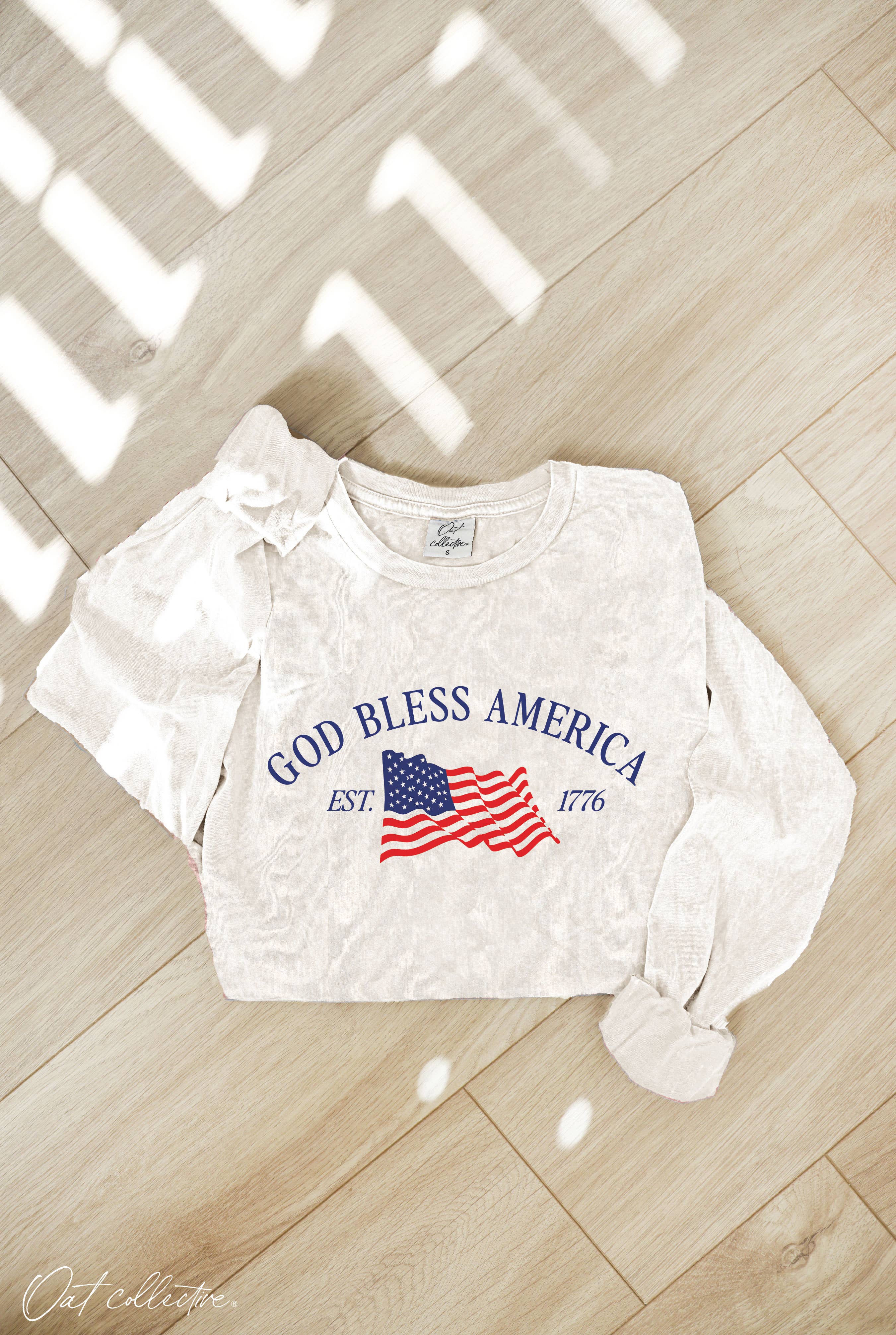 God Bless America Mineral Washed Graphic - Adult & Kids T-Shirts, Sweatshirts & Hoodies apparel design preview 1