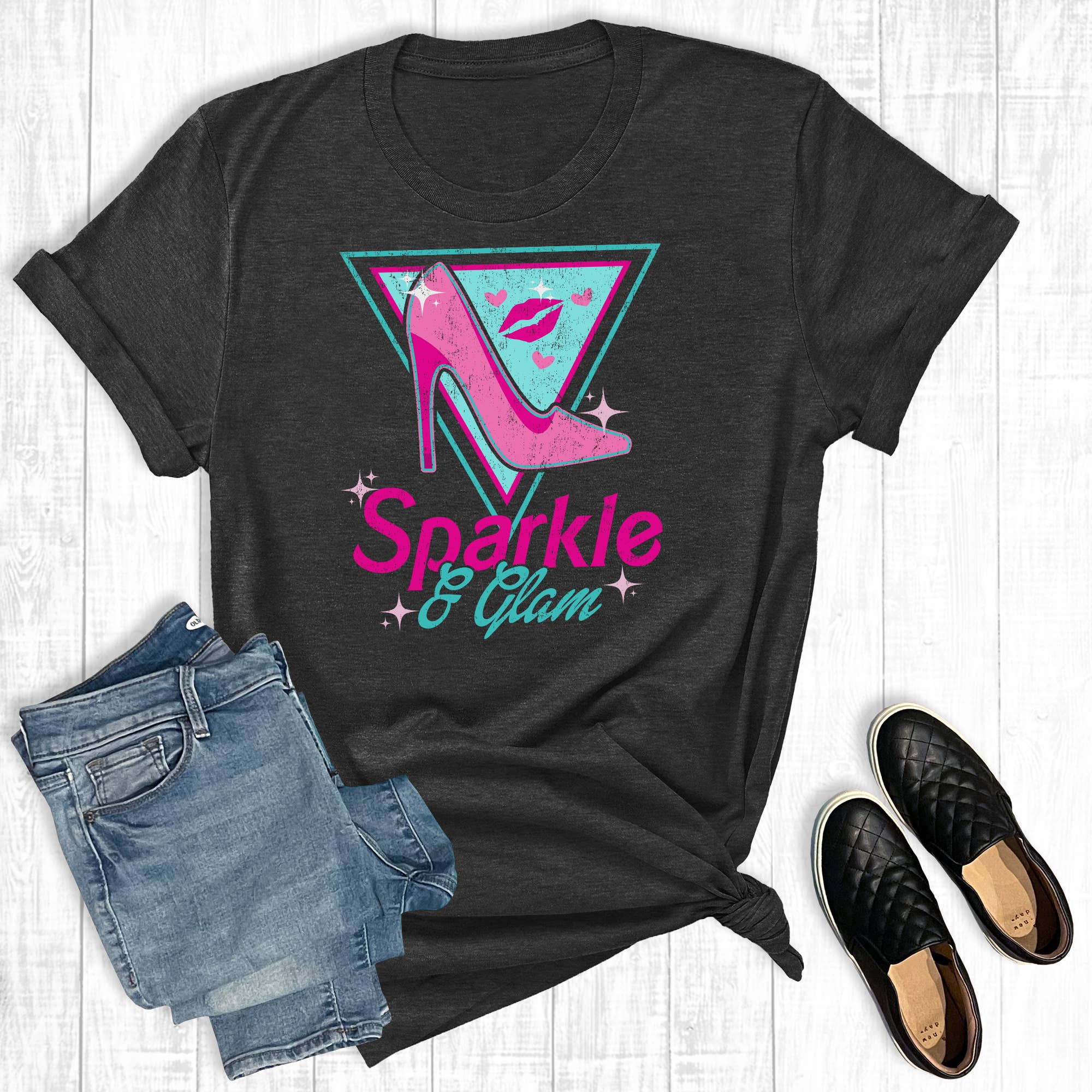 Retro Sparkle and Glam Graphic - Adult & Kids T-Shirts, Sweatshirts & Hoodies apparel design preview 1