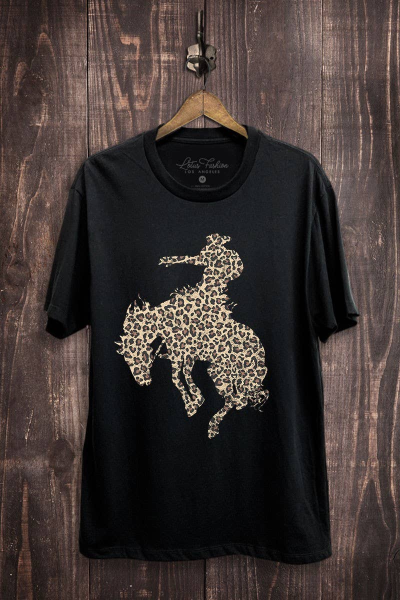 Leopard Cowboy Graphic Top - Adult & Kids T-Shirts, Sweatshirts & Hoodies apparel design preview 1
