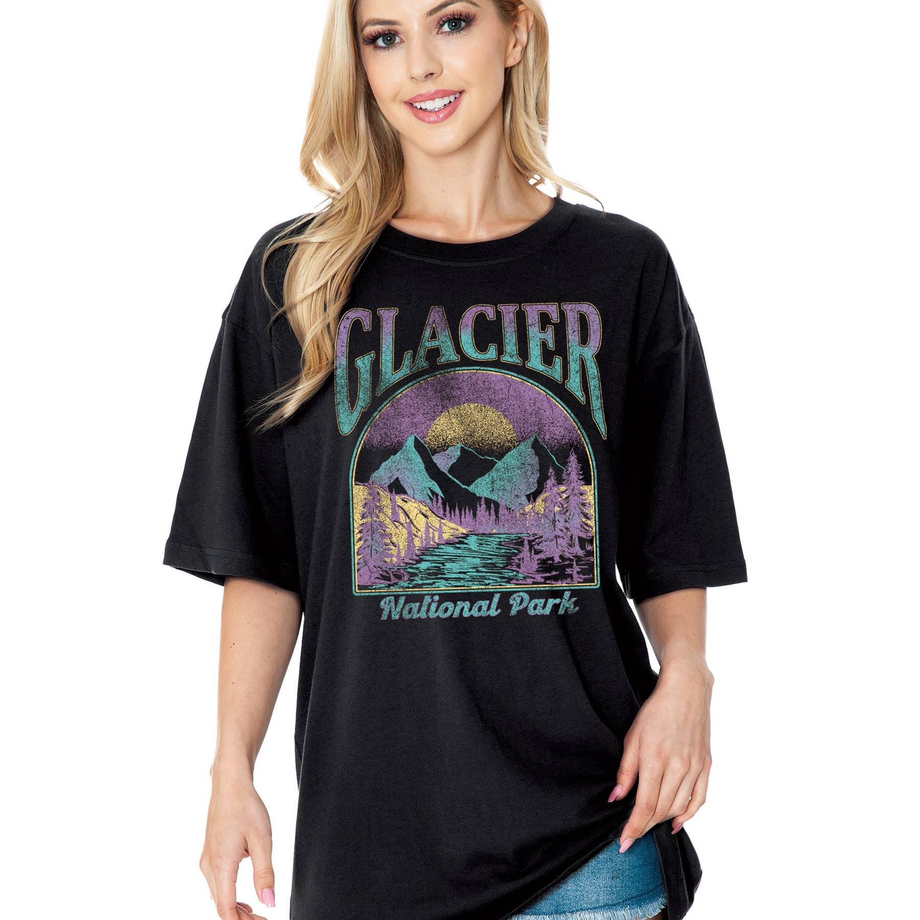 Unisex Oversized Glacier National Park - Adult & Kids T-Shirts, Sweatshirts & Hoodies apparel design preview 1