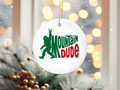 Mountain Dude Hiking Bigfoot Funny Christmas Ornament - Adult & Kids T-Shirts, Sweatshirts & Hoodies apparel design preview 1