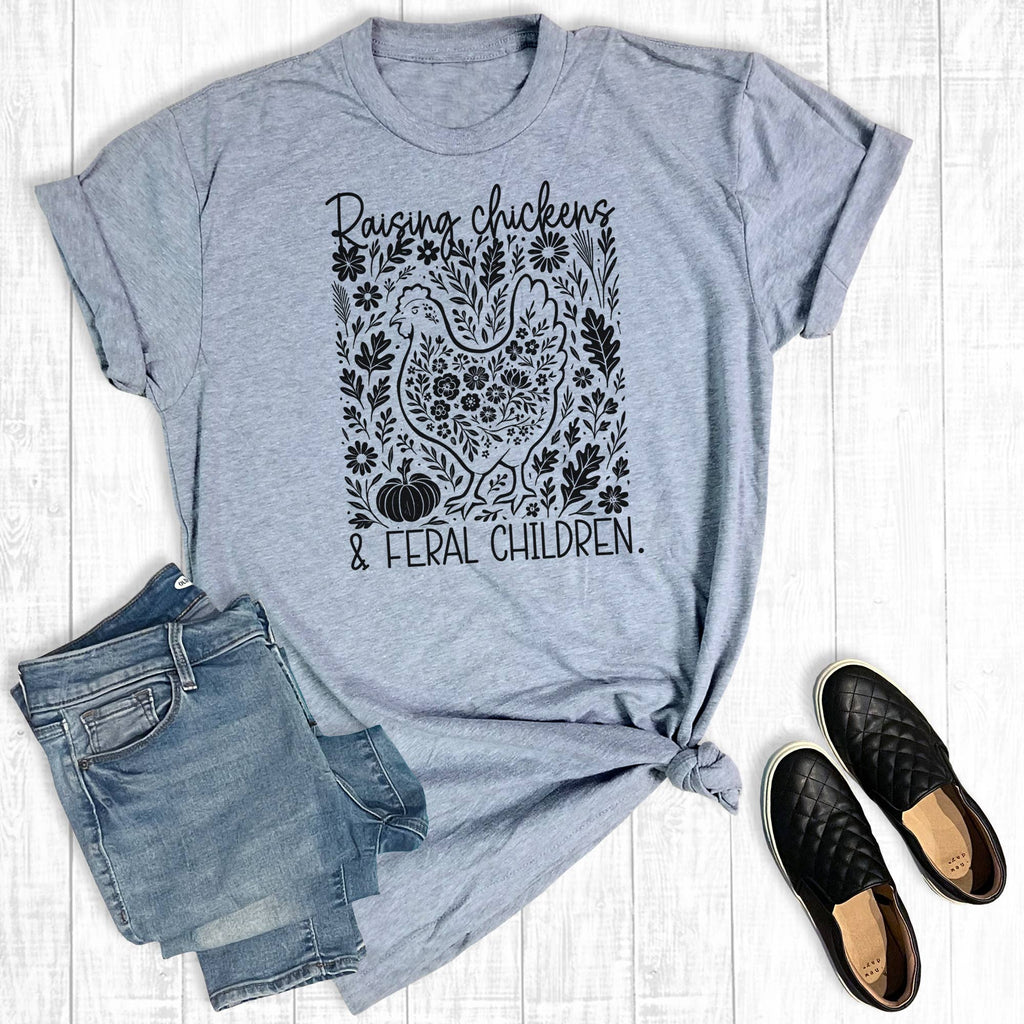 Mama Raising Chickens and Feral Children Graphic - Adult & Kids T-Shirts, Sweatshirts & Hoodies apparel design preview 1