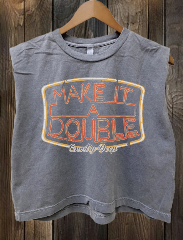 Make It A Double Boxy Midriff Muscle Top - Adult & Kids T-Shirts, Sweatshirts & Hoodies apparel design preview 1