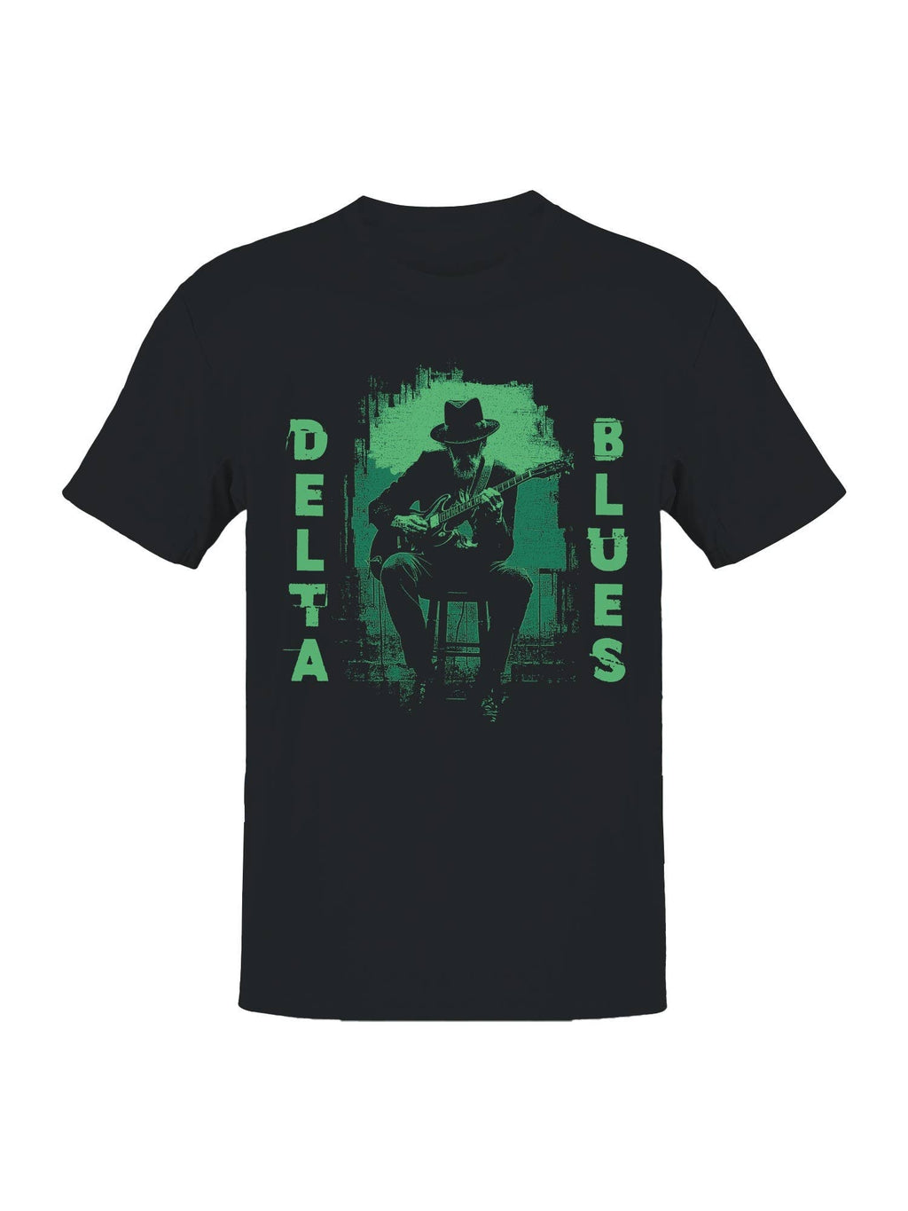Delta Blues Guitarist Art Print Men's - Adult & Kids T-Shirts, Sweatshirts & Hoodies apparel design preview 1