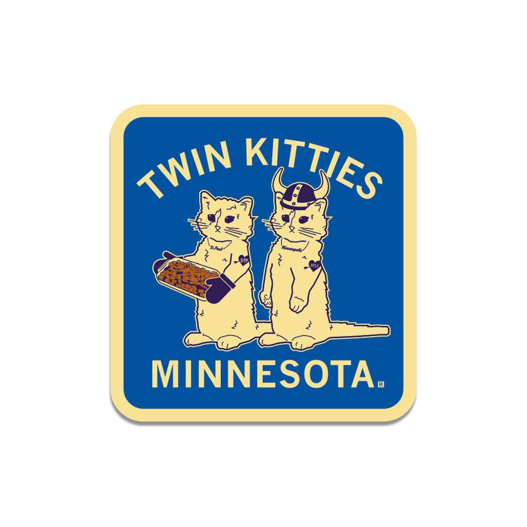 Twin Kitties Die-Cut Sticker - Adult & Kids T-Shirts, Sweatshirts & Hoodies apparel design preview 1