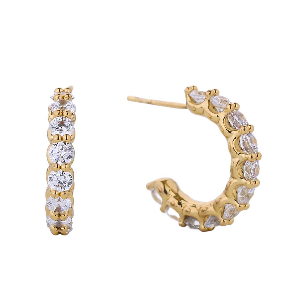 14K Gold-Dipped Cz Cubic Post Earring - Adult & Kids T-Shirts, Sweatshirts & Hoodies apparel design preview 1