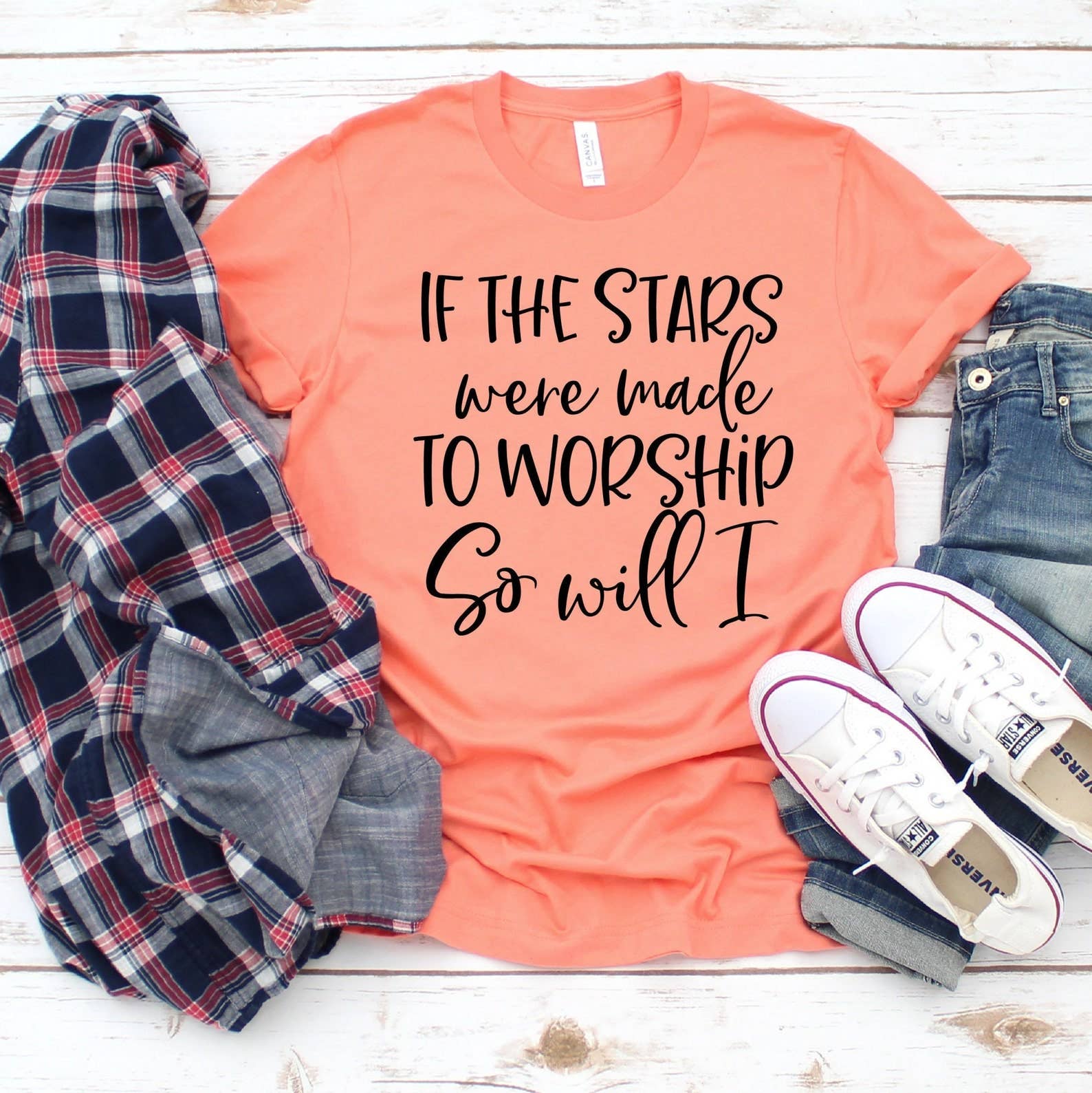 If the Stars Were Made To Worship So Will I - Adult & Kids T-Shirts, Sweatshirts & Hoodies apparel design preview 1