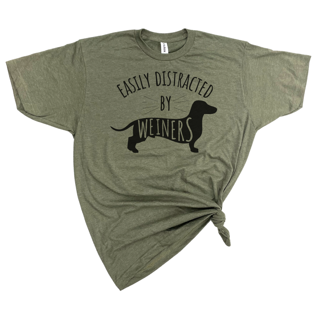 Easily Distracted By Wieners - Adult & Kids T-Shirts, Sweatshirts & Hoodies apparel design preview 1