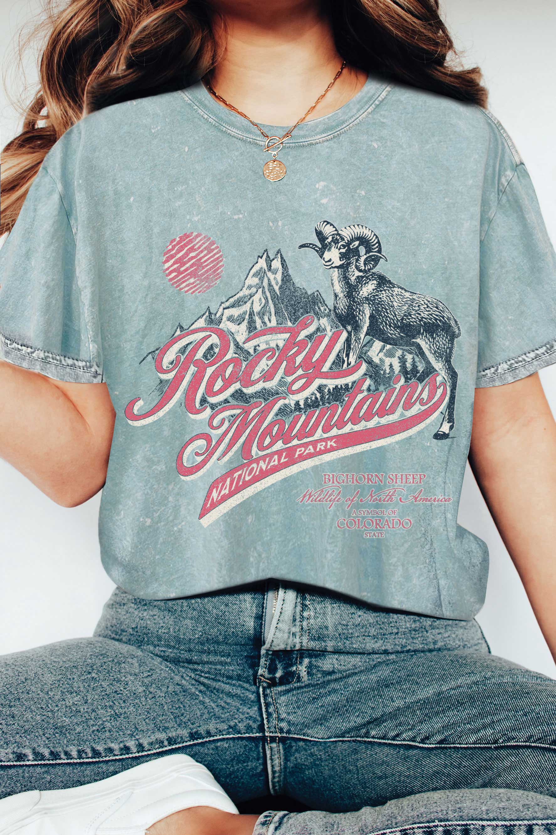 Rocky Mountain Bighorn Sheep Mineral Graphic - Adult & Kids T-Shirts, Sweatshirts & Hoodies apparel design preview 1