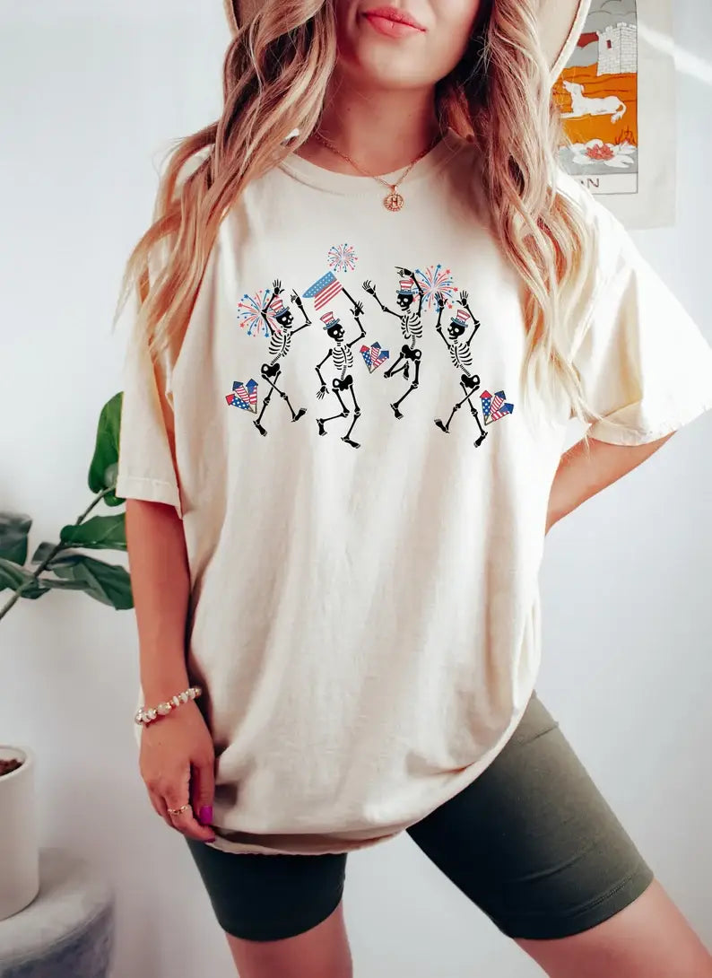 4th of July Skellies - Adult & Kids T-Shirts, Sweatshirts & Hoodies apparel design preview 1