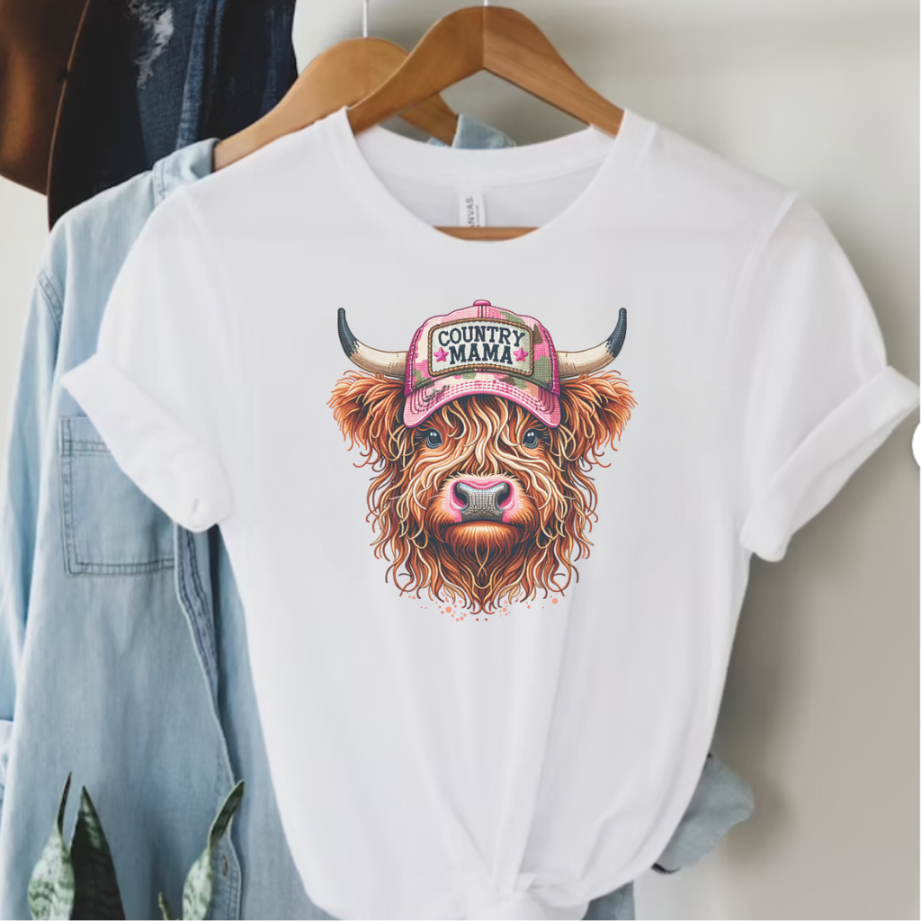 Country Mama Graphic Western Hyland Cow Mother's Day - Adult & Kids T-Shirts, Sweatshirts & Hoodies apparel design preview 1