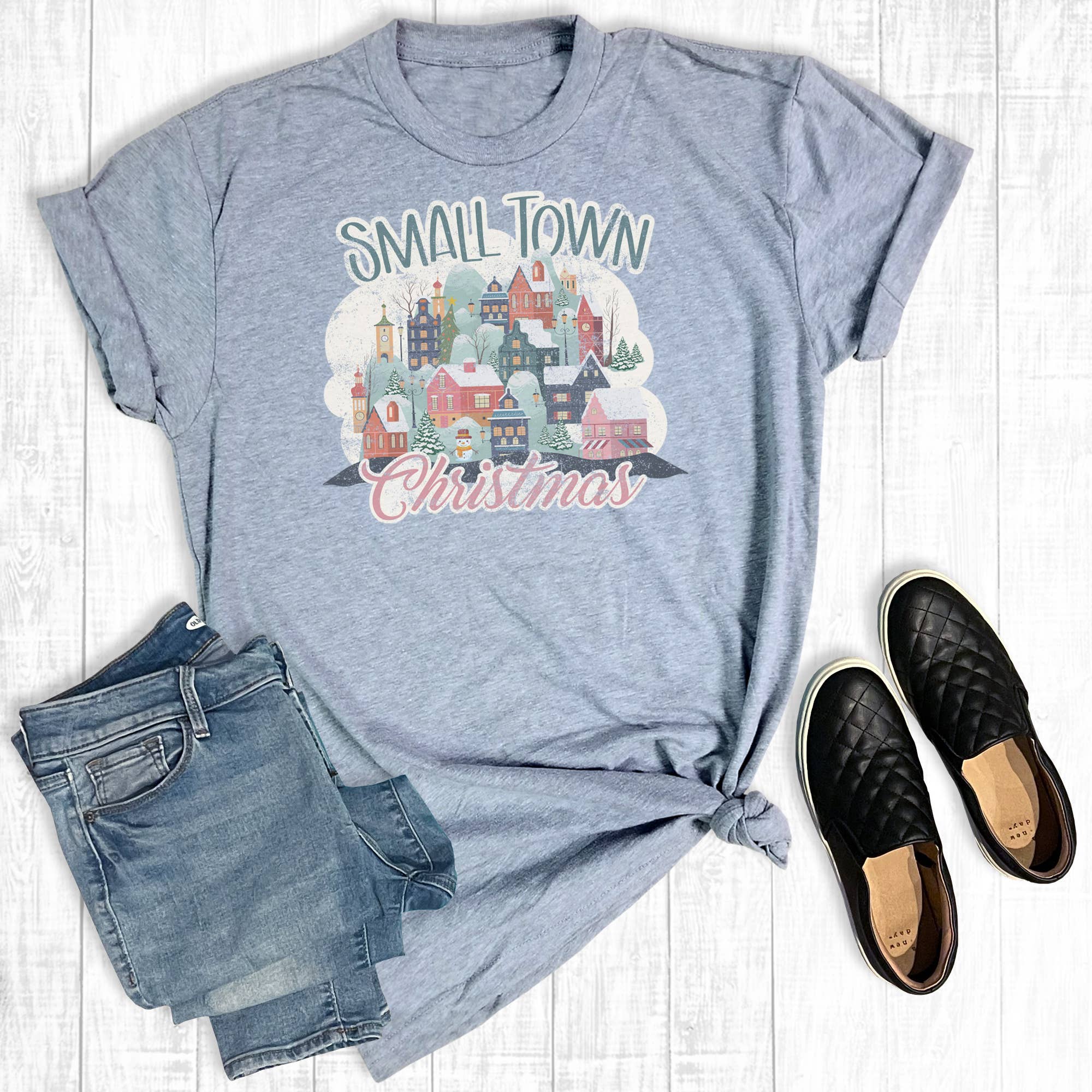Small Town Christmas - Adult & Kids T-Shirts, Sweatshirts & Hoodies apparel design preview 1