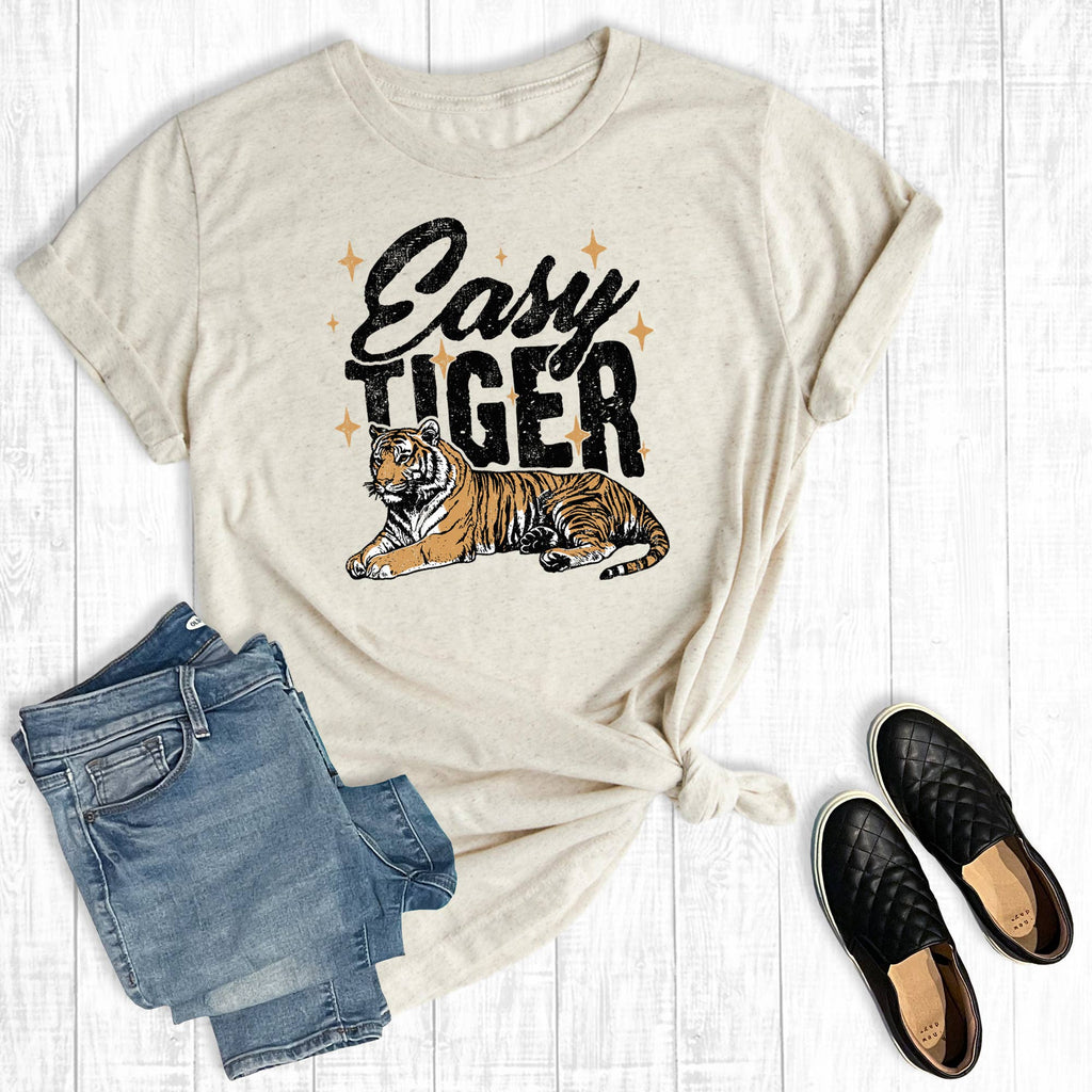 Retro Funny Easy Tiger Graphic - Adult & Kids T-Shirts, Sweatshirts & Hoodies apparel design preview 1