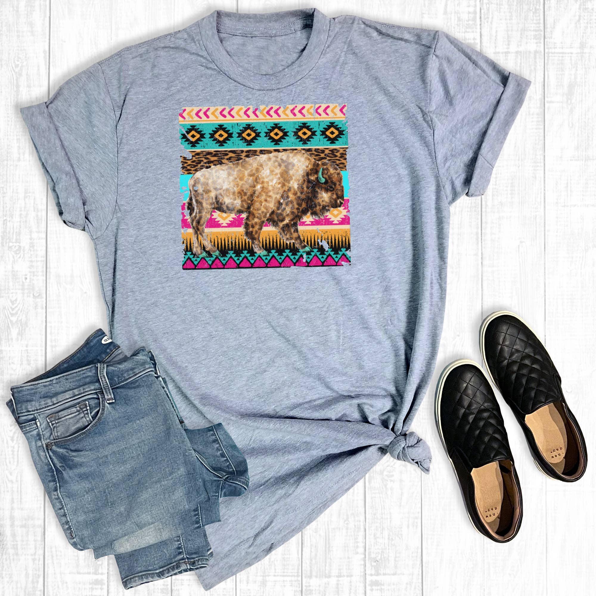 Aztec Leopard Buffalo - Adult & Kids T-Shirts, Sweatshirts & Hoodies apparel design preview 1