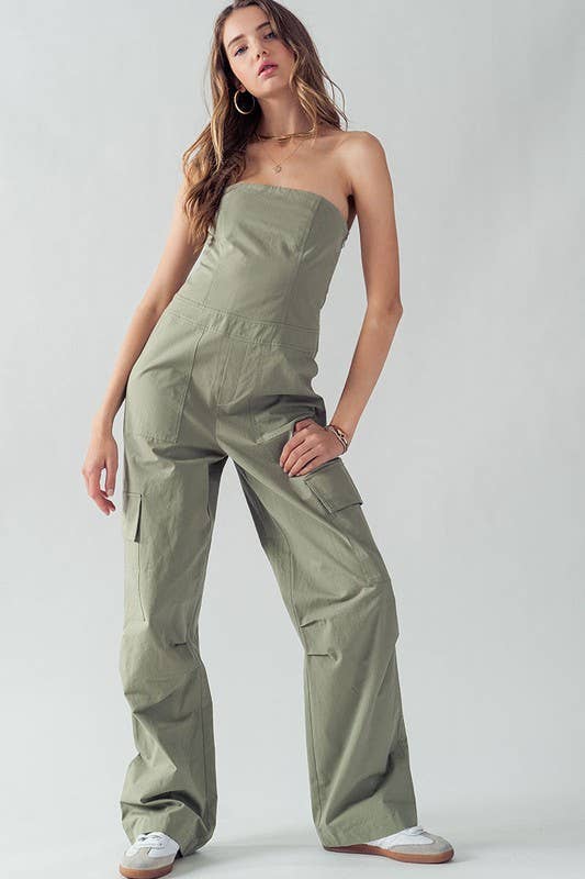 Strapless Wide Leg Cargo Pocket Artisanal Jumpsuit - Adult & Kids T-Shirts, Sweatshirts & Hoodies apparel design preview 1