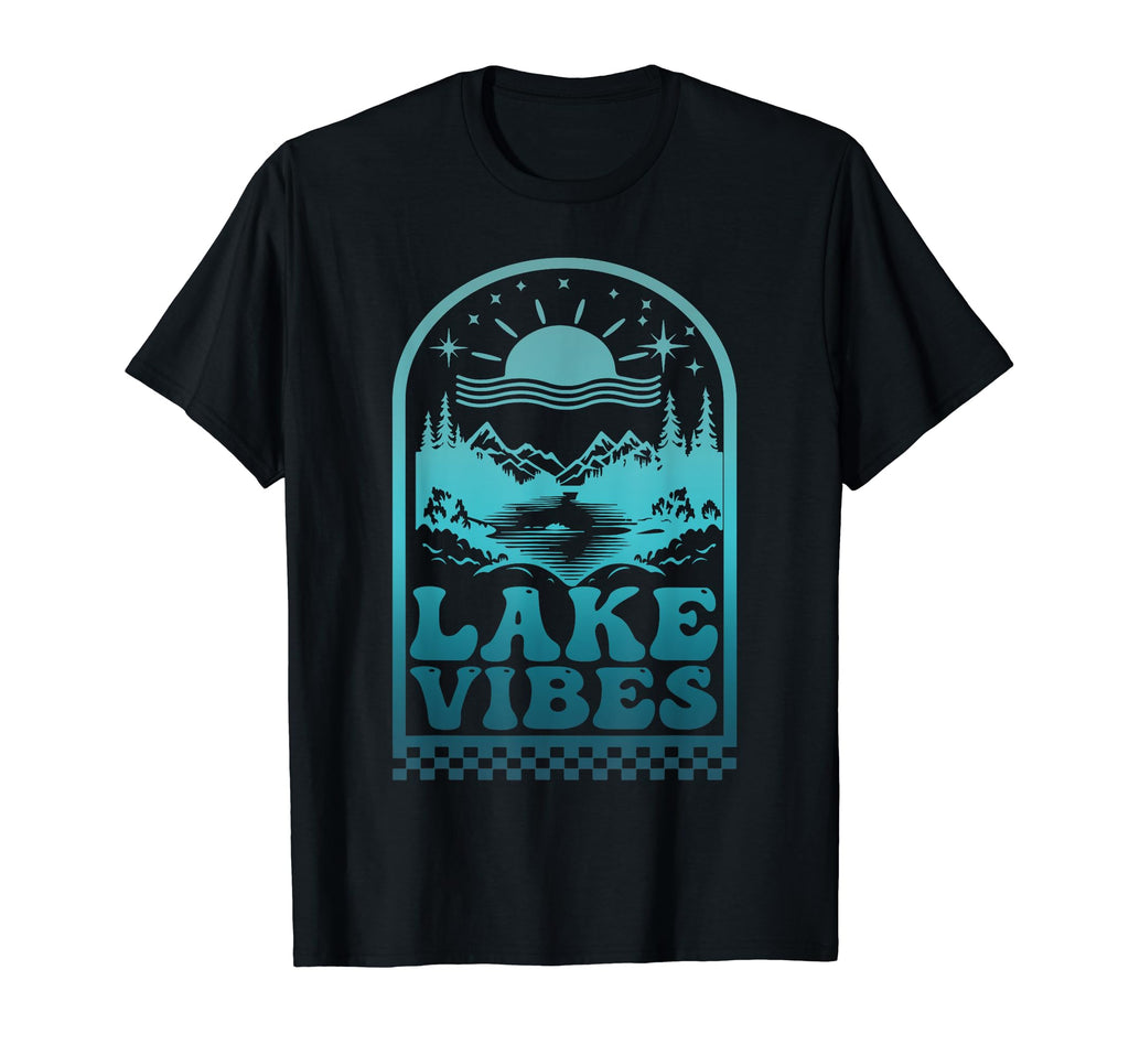 Sunset Lake Vibes Summer Vacation T-Shirt - Aesthetic Graphic Men Women - T-Shirt, Sweatshirt, Hoodie