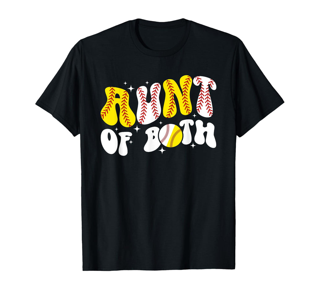 Aunt Both Groovy Baseball Softball Aunt T-Shirt - Streetwear Style Unisex - T-Shirt, Sweatshirt, Hoodie