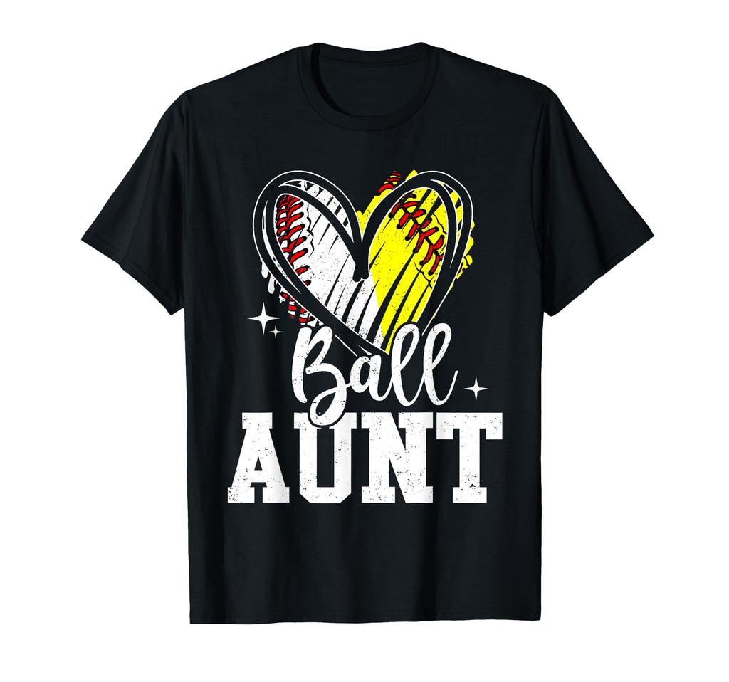 Ball Aunt Softball Baseball Aunt T-Shirt - Fun Novelty Design for Adults - T-Shirt, Sweatshirt, Hoodie