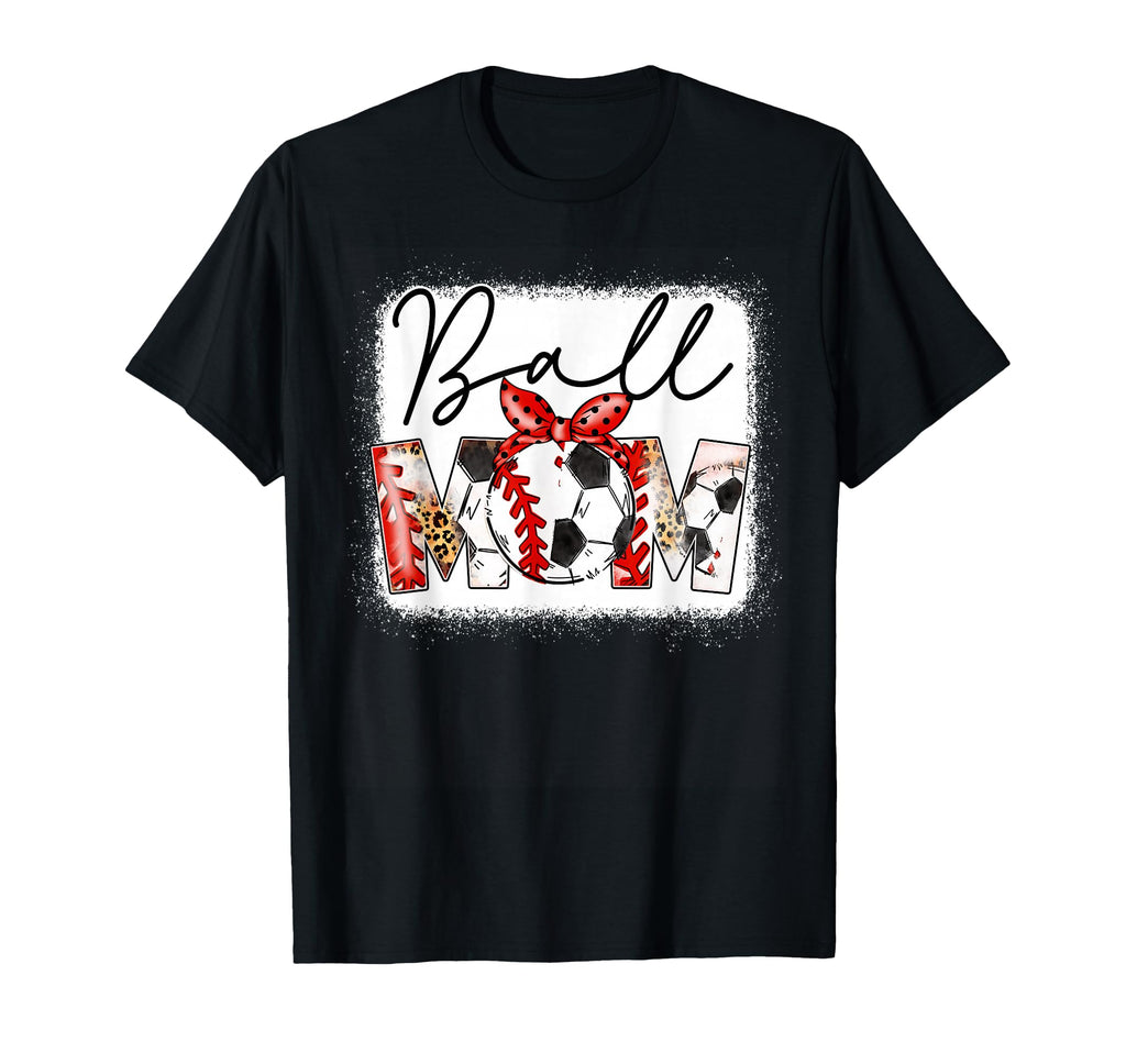 Mom Both Heart Soccer Baseball T-Shirt - Fun Novelty Design Men Women - T-Shirt, Sweatshirt, Hoodie
