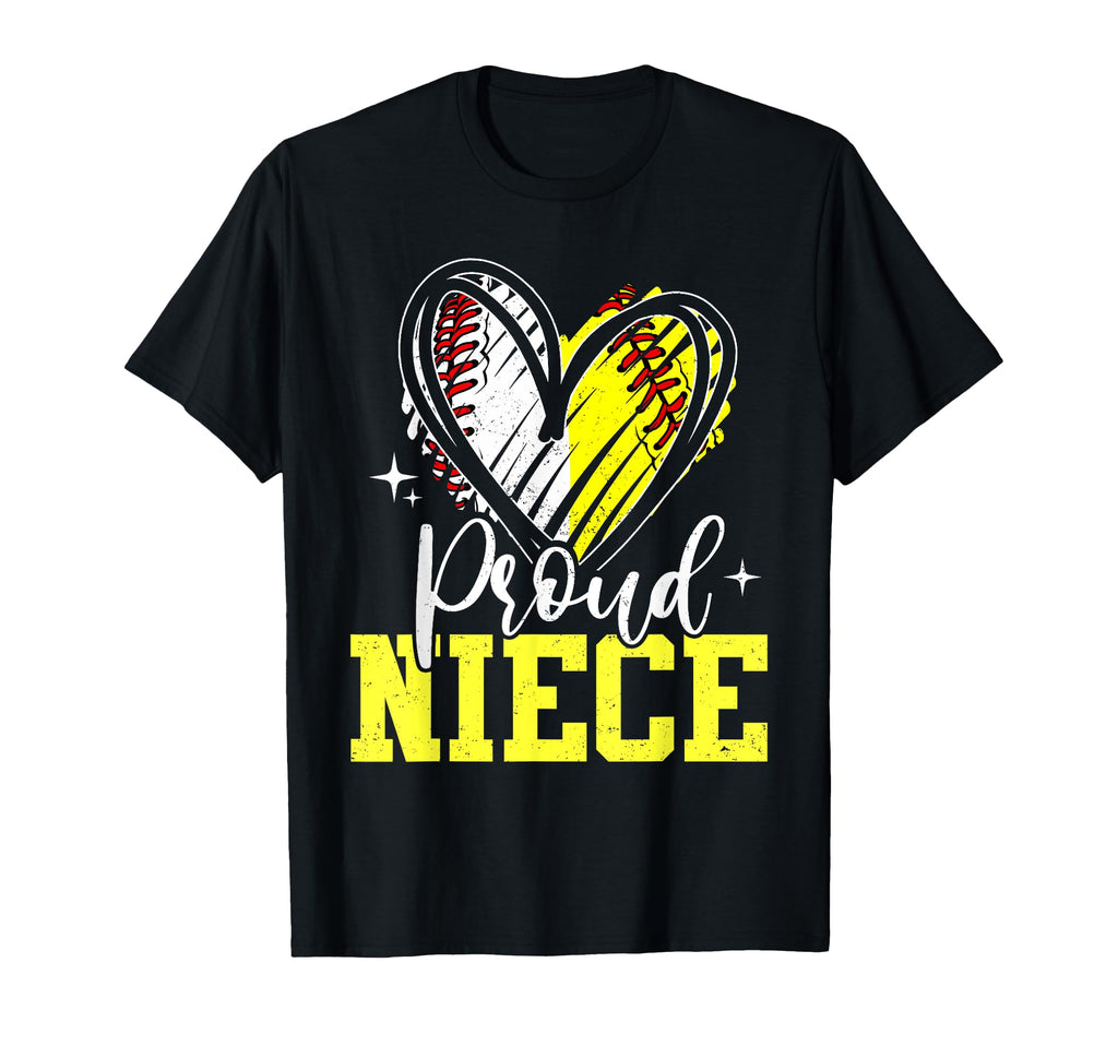 Proud Niece Baseball Softball T-Shirt - Casual Everyday Wear for Adults - T-Shirt, Sweatshirt, Hoodie