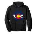Colorado Flag Bear Claw Distressed Fade Hoodie - Aesthetic Graphic Unisex - T-Shirt, Sweatshirt, Hoodie