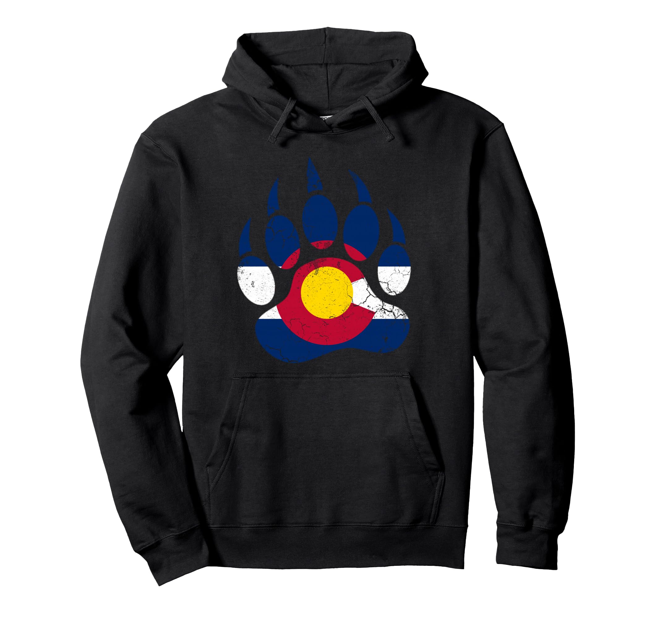 Colorado Flag Bear Claw Distressed Fade Hoodie - Aesthetic Graphic Unisex - T-Shirt, Sweatshirt, Hoodie