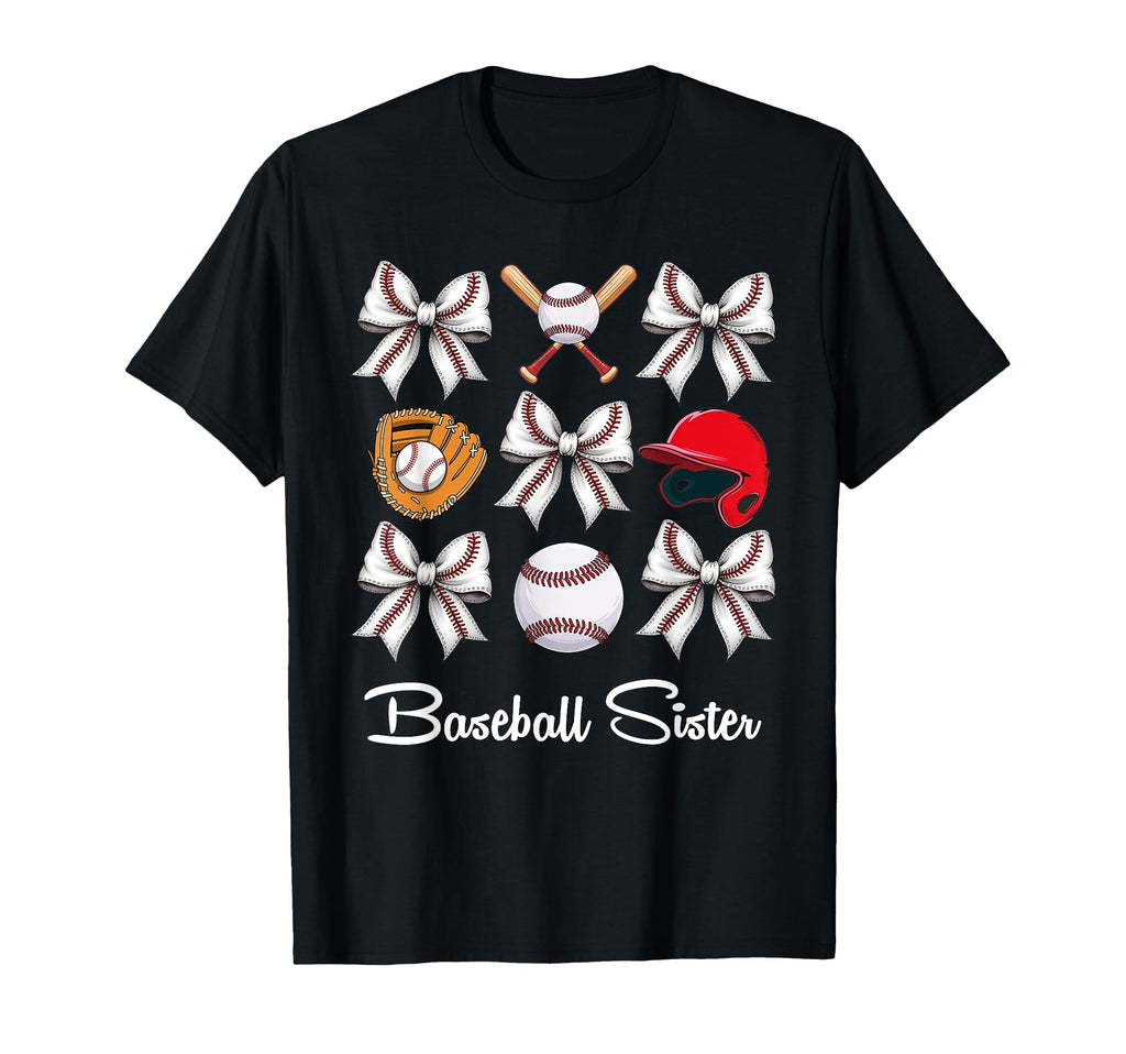 Baseball Sister Softball Gear T-Shirt - Aesthetic Graphic for Adults - T-Shirt, Sweatshirt, Hoodie