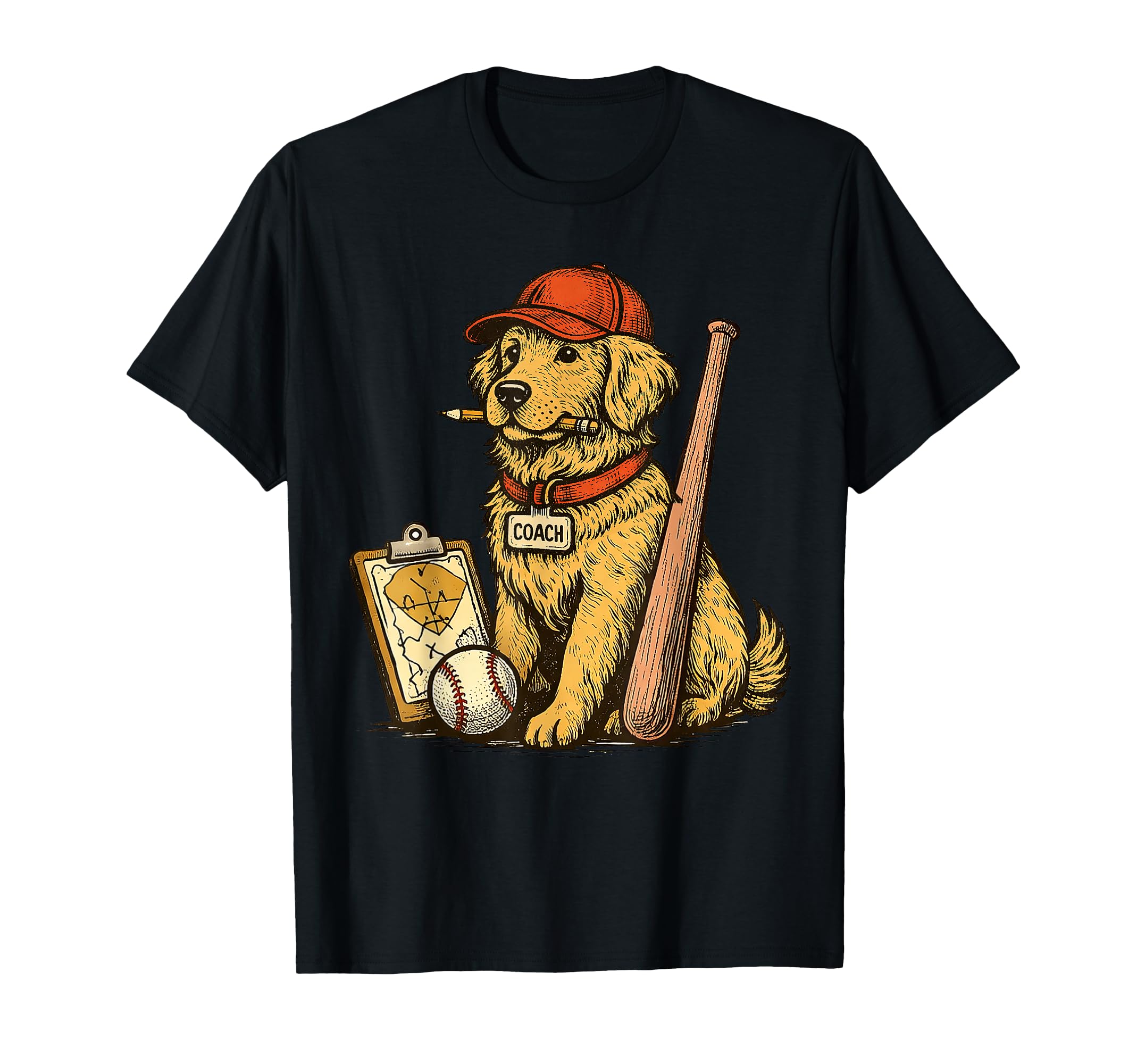 Golden Retriever Dog Sports Baseball T-Shirt - Trendy Graphic Men Women - T-Shirt, Sweatshirt, Hoodie