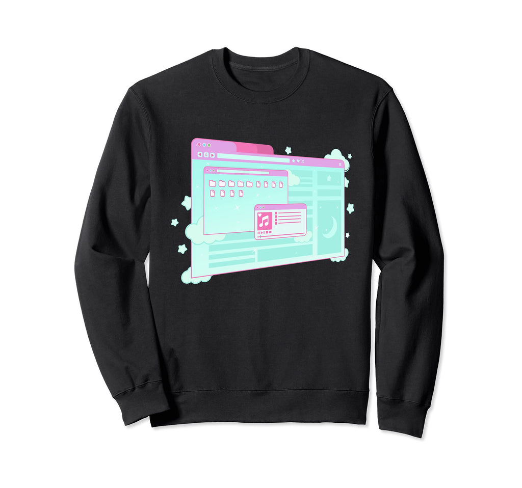 Vaporwave Aesthetic Kawaii E Sweatshirt - Novelty Apparel for Adults - T-Shirt, Sweatshirt, Hoodie