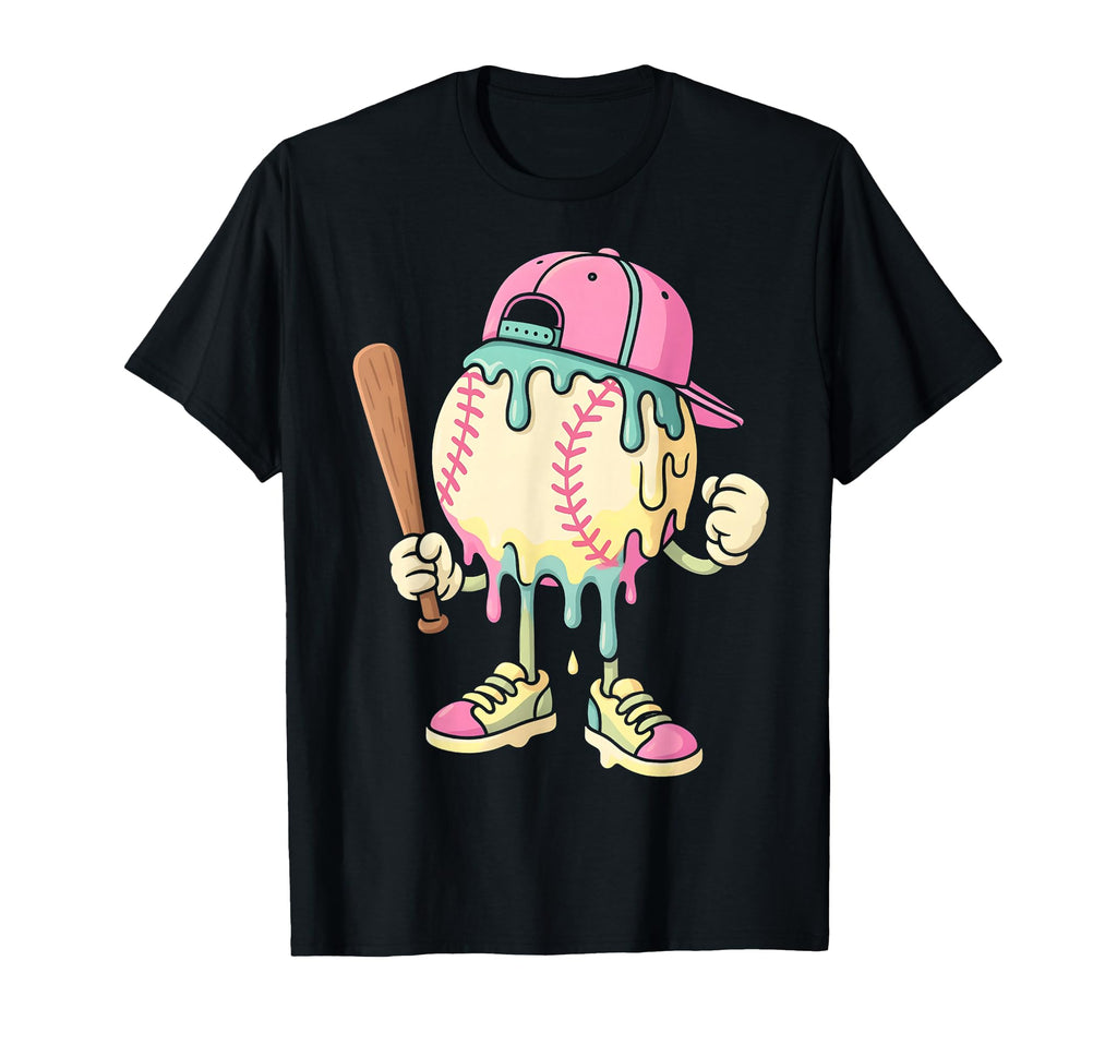 Ice Cream Drip Baseball Spots T-Shirt - Casual Everyday Wear for Adults - T-Shirt, Sweatshirt, Hoodie