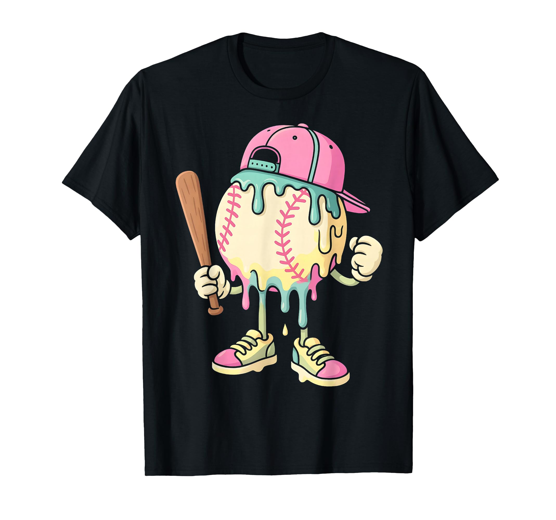 Ice Cream Drip Baseball Spots T-Shirt - Casual Everyday Wear for Adults - T-Shirt, Sweatshirt, Hoodie
