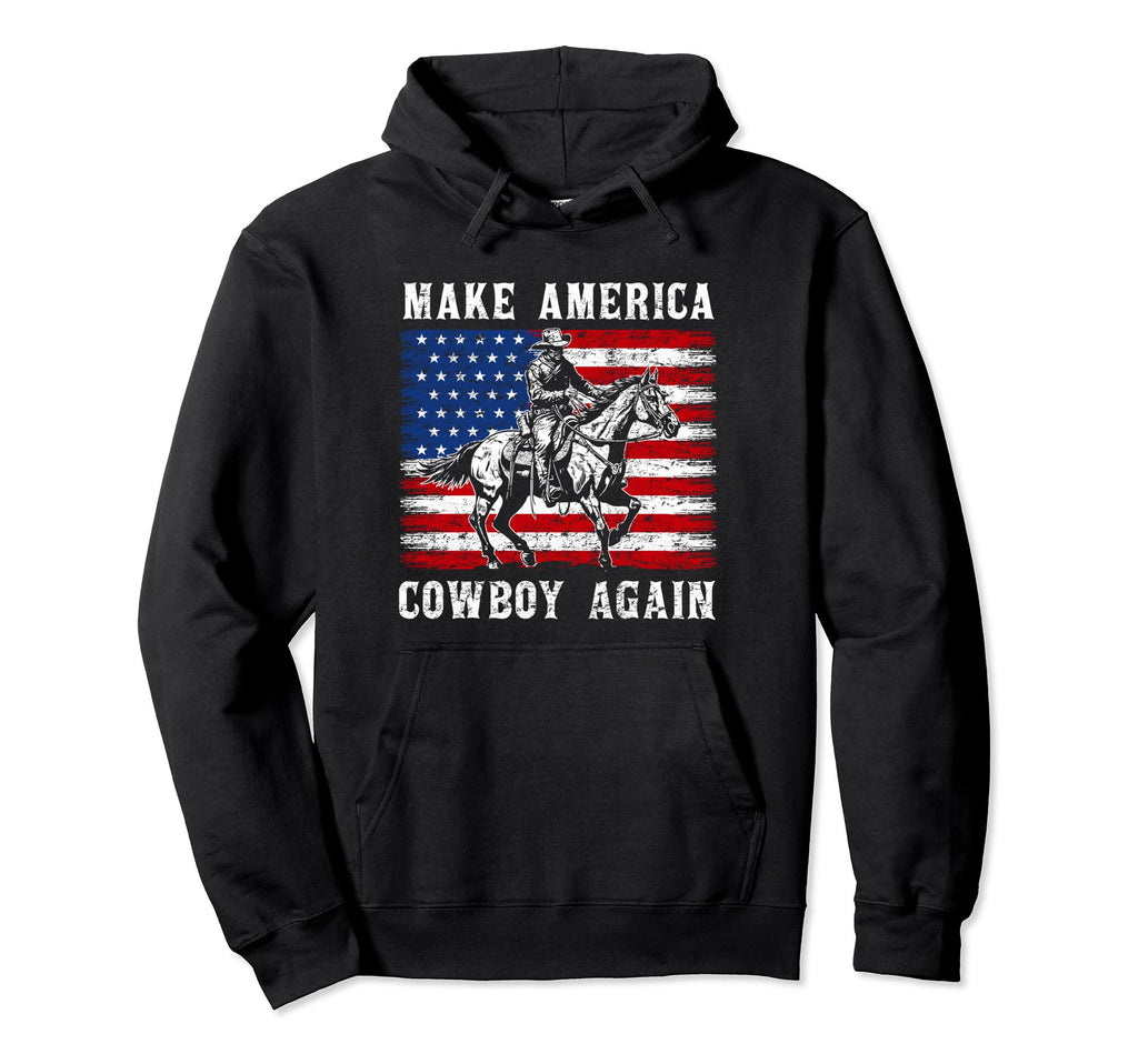 Western Country Usa Flag Makes America Hoodie - Graphic Print Unisex - T-Shirt, Sweatshirt, Hoodie