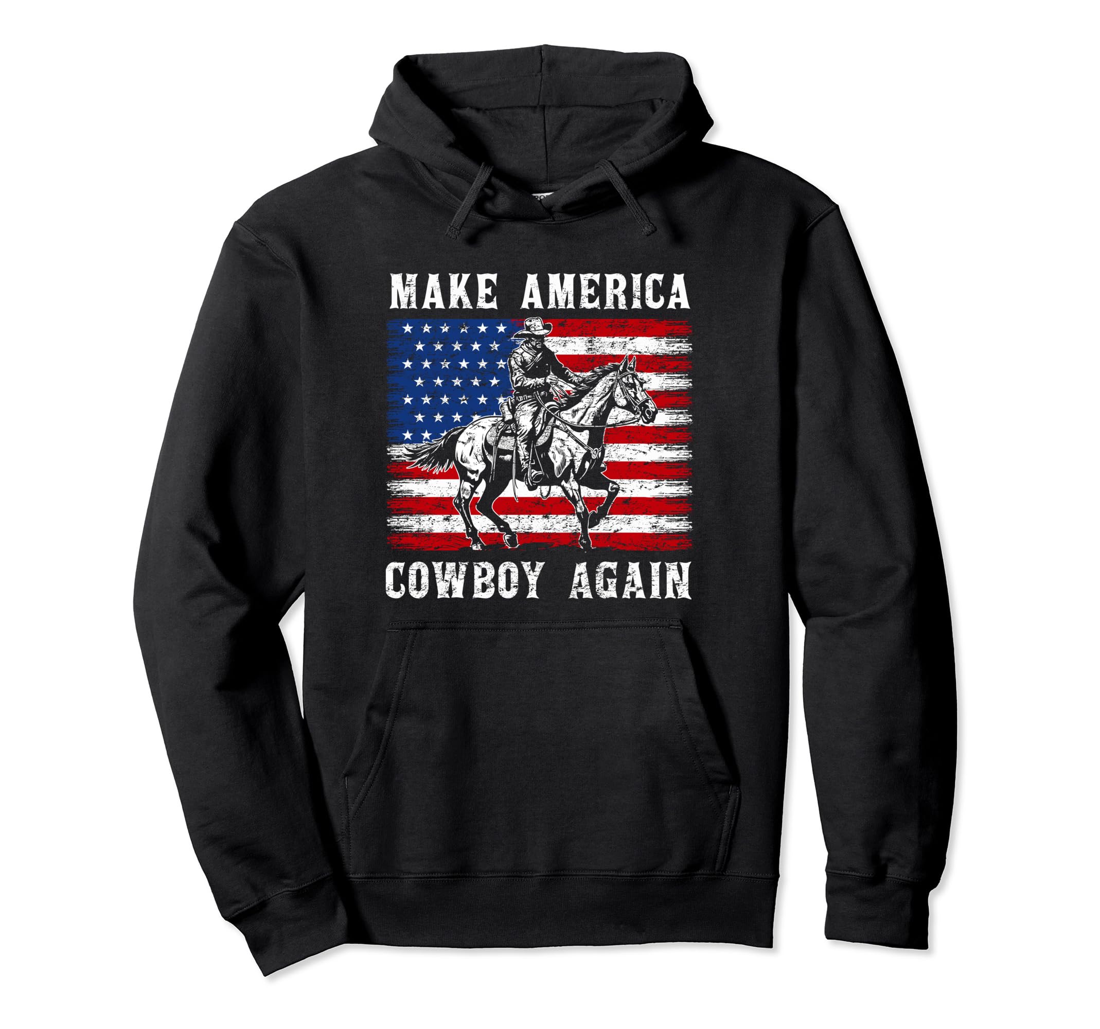 Western Country Usa Flag Makes America Hoodie - Graphic Print Unisex - T-Shirt, Sweatshirt, Hoodie