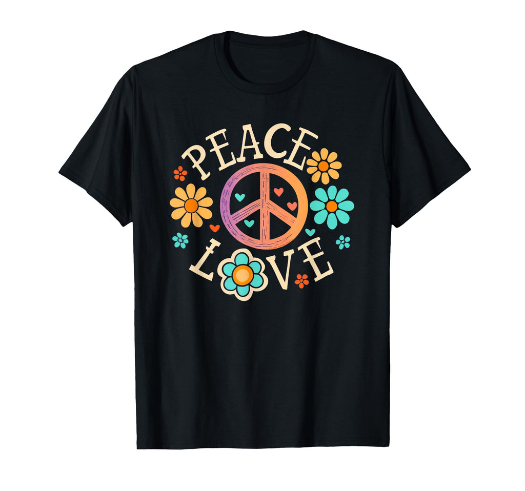 60S 70S Groovy Hippie Flowers Peace T-Shirt - Fun Novelty Design Men Women - T-Shirt, Sweatshirt, Hoodie
