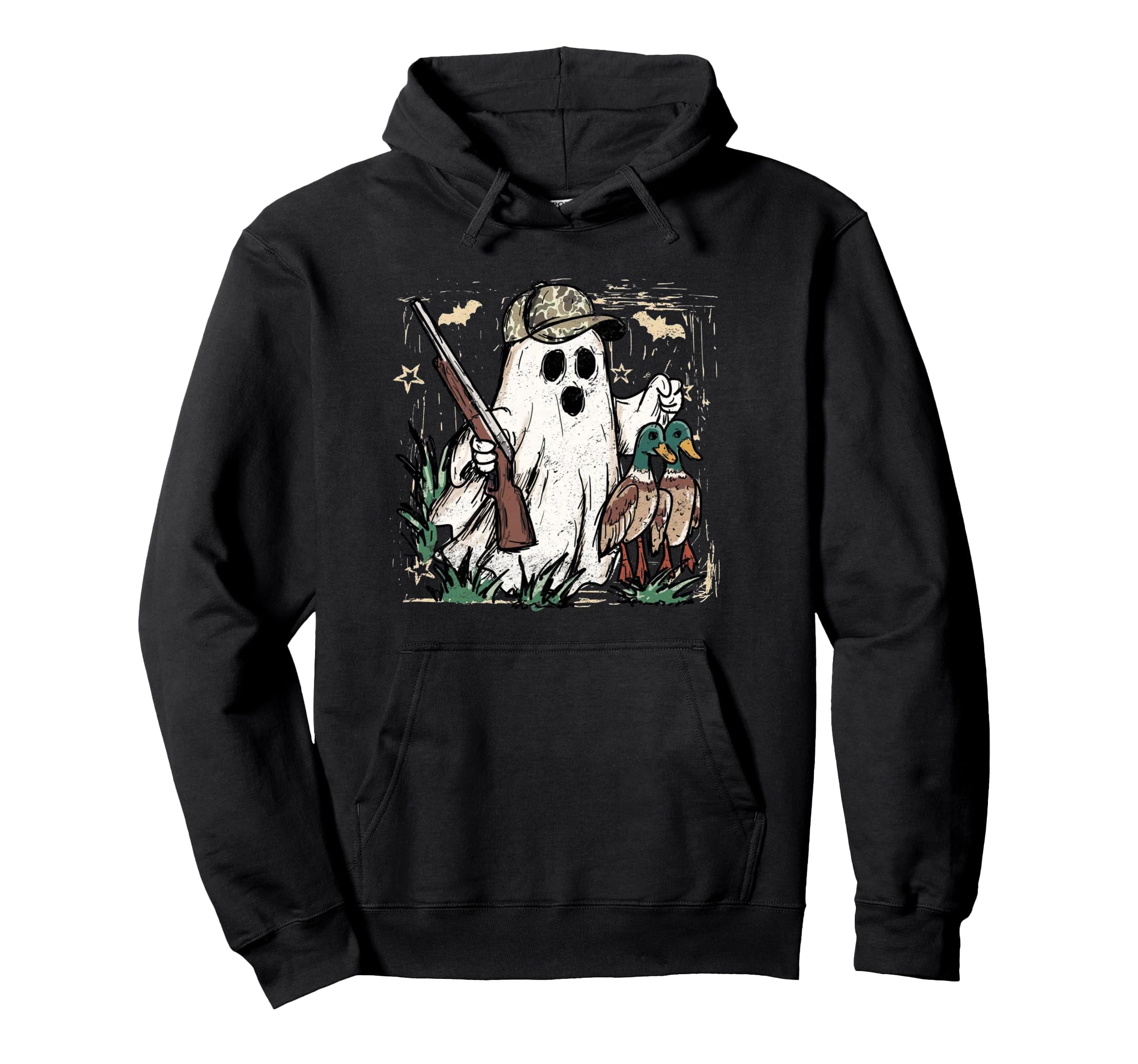 Camouflage Duck Hunting Ghost Hoodie - Novelty Apparel for Adults - T-Shirt, Sweatshirt, Hoodie