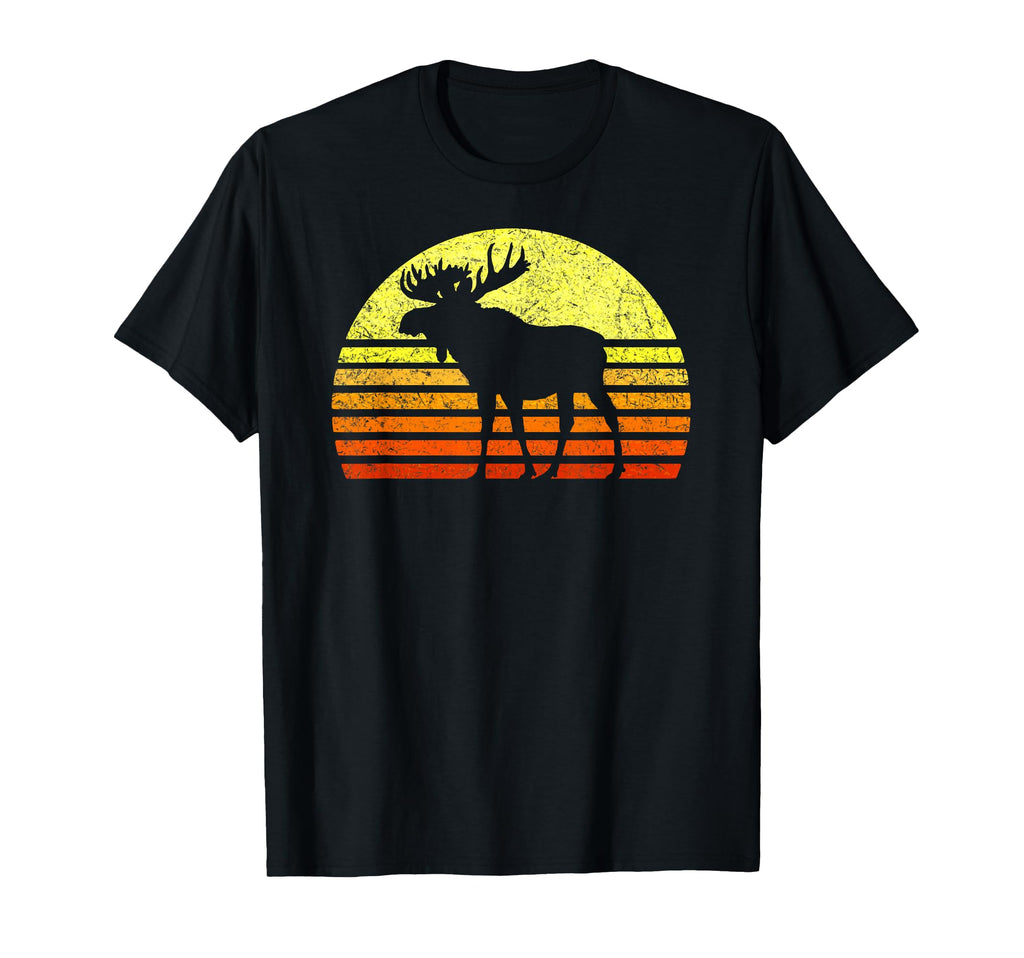 Eighties Sun Moose National Park Forest T-Shirt - Custom Art Print Unisex - T-Shirt, Sweatshirt, Hoodie