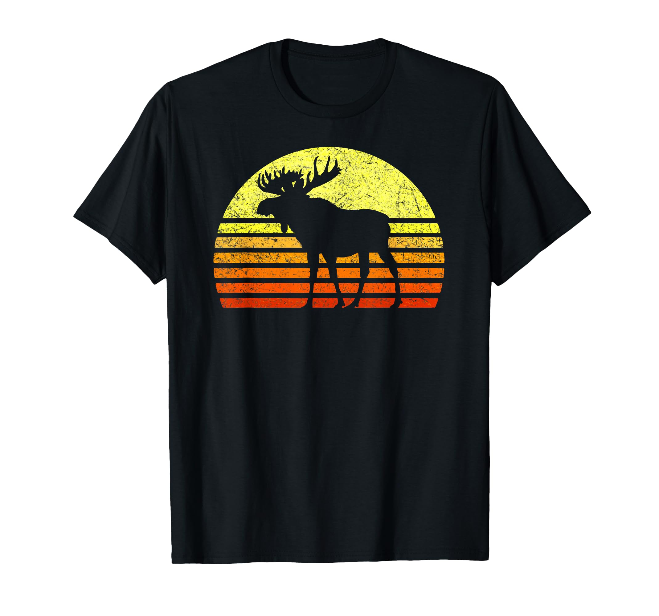 Eighties Sun Moose National Park Forest T-Shirt - Custom Art Print Unisex - T-Shirt, Sweatshirt, Hoodie