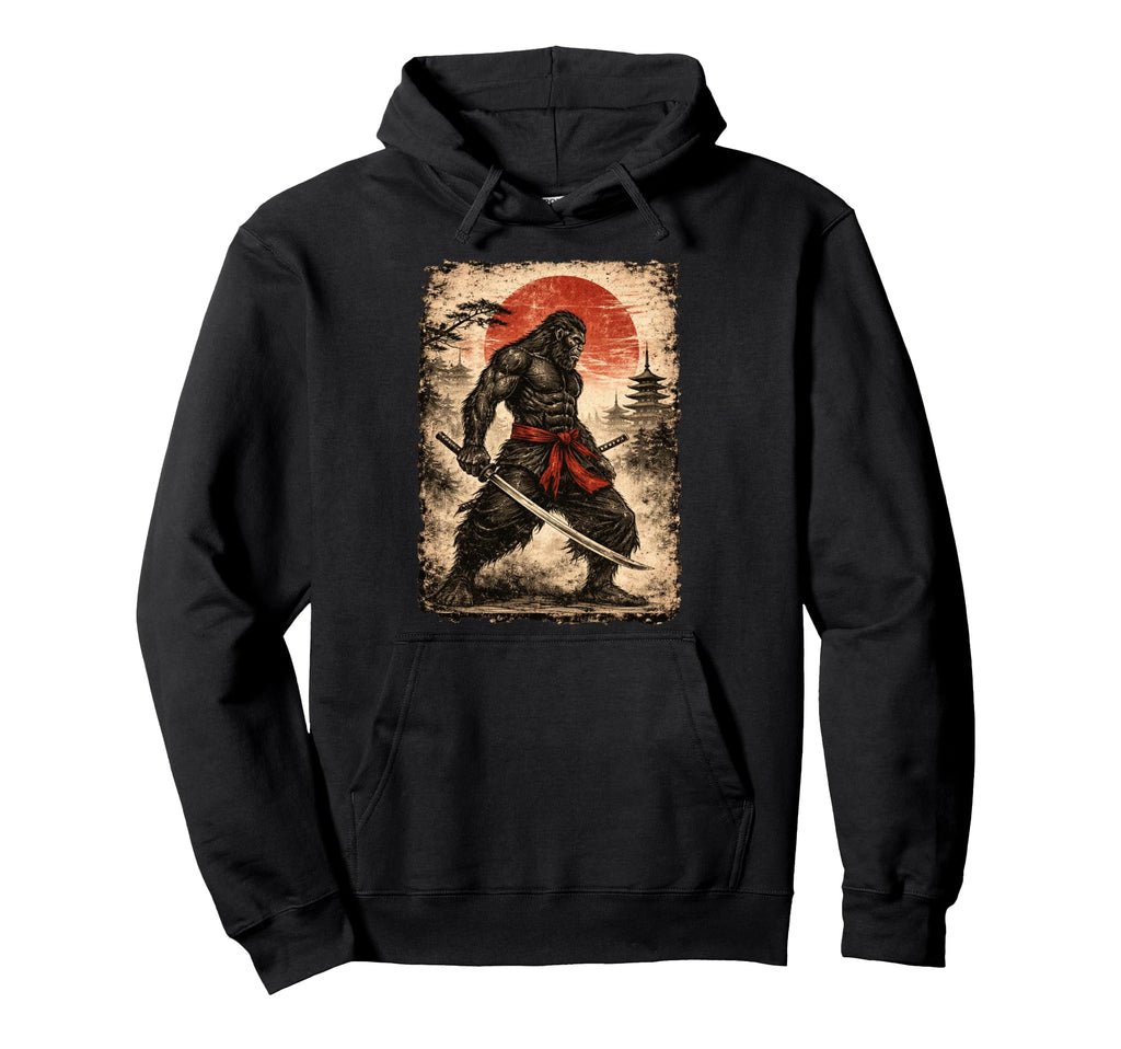 Samurai Bigfoot Japanese Sword Hoodie - Casual Everyday Wear Unisex - T-Shirt, Sweatshirt, Hoodie