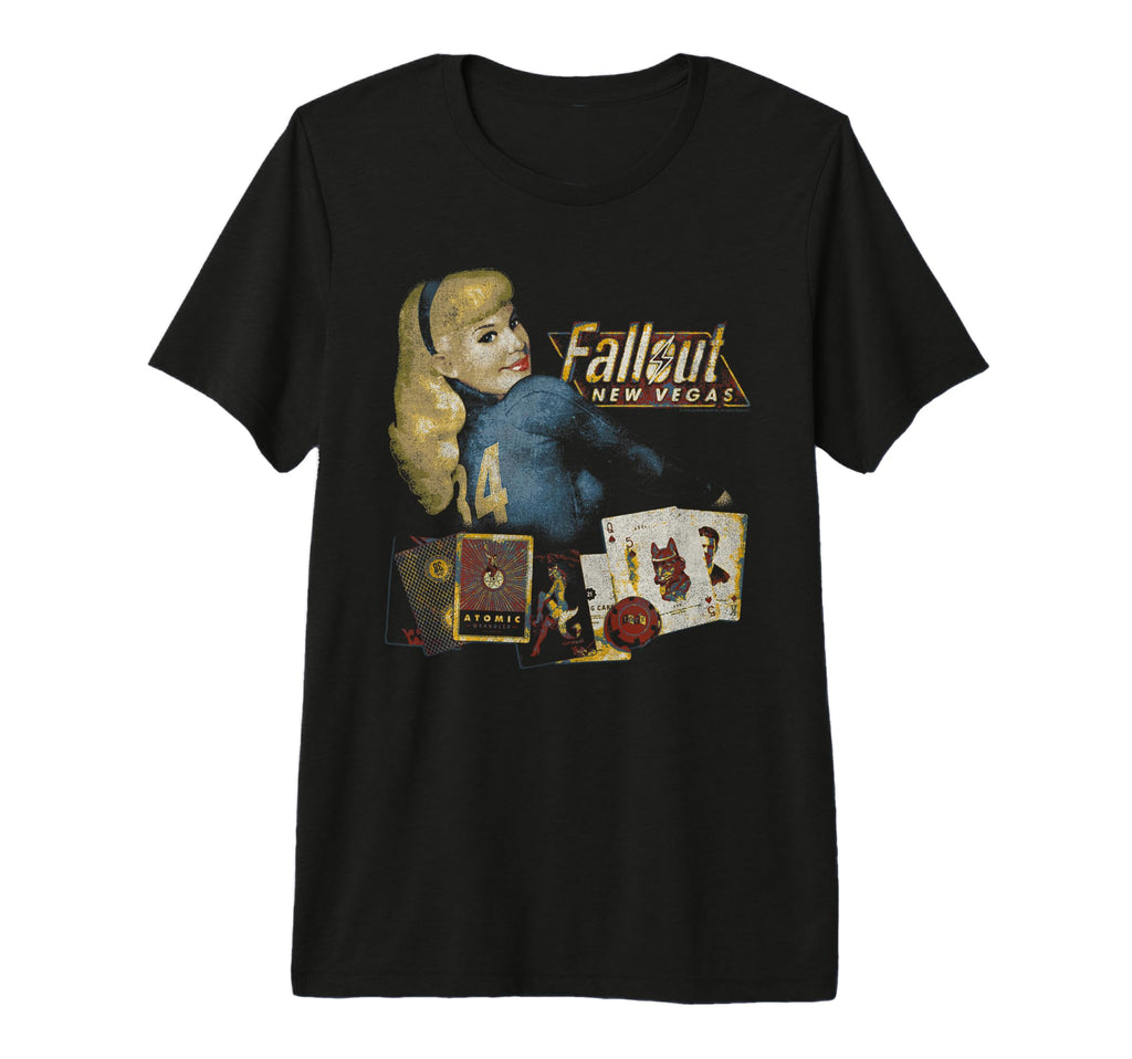 Fallout New Vegas Distressed Pinup T-Shirt - Unique Graphic Men Women - T-Shirt, Sweatshirt, Hoodie