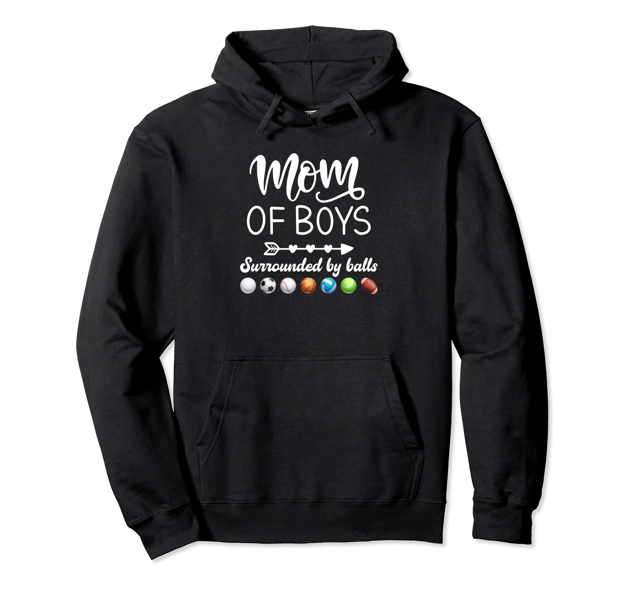 Mom Surrounded Balls Soccer Basketball Hoodie - Trendy Graphic for Adults - T-Shirt, Sweatshirt, Hoodie
