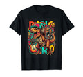 Dino Dj Music Dinosaur Rock Band Art T-Shirt - Graphic Print for Adults - T-Shirt, Sweatshirt, Hoodie